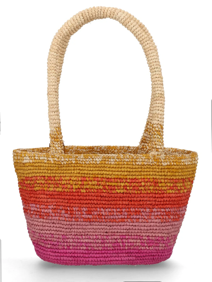 Manebi Medium Natural Raffia Shoulder Bag - Image 2