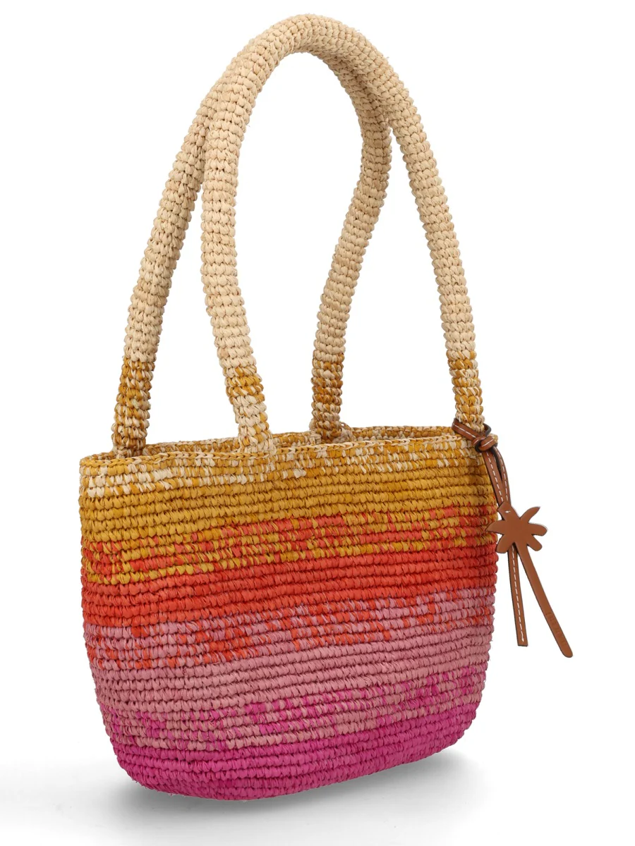 Manebi Medium Natural Raffia Shoulder Bag - Image 3