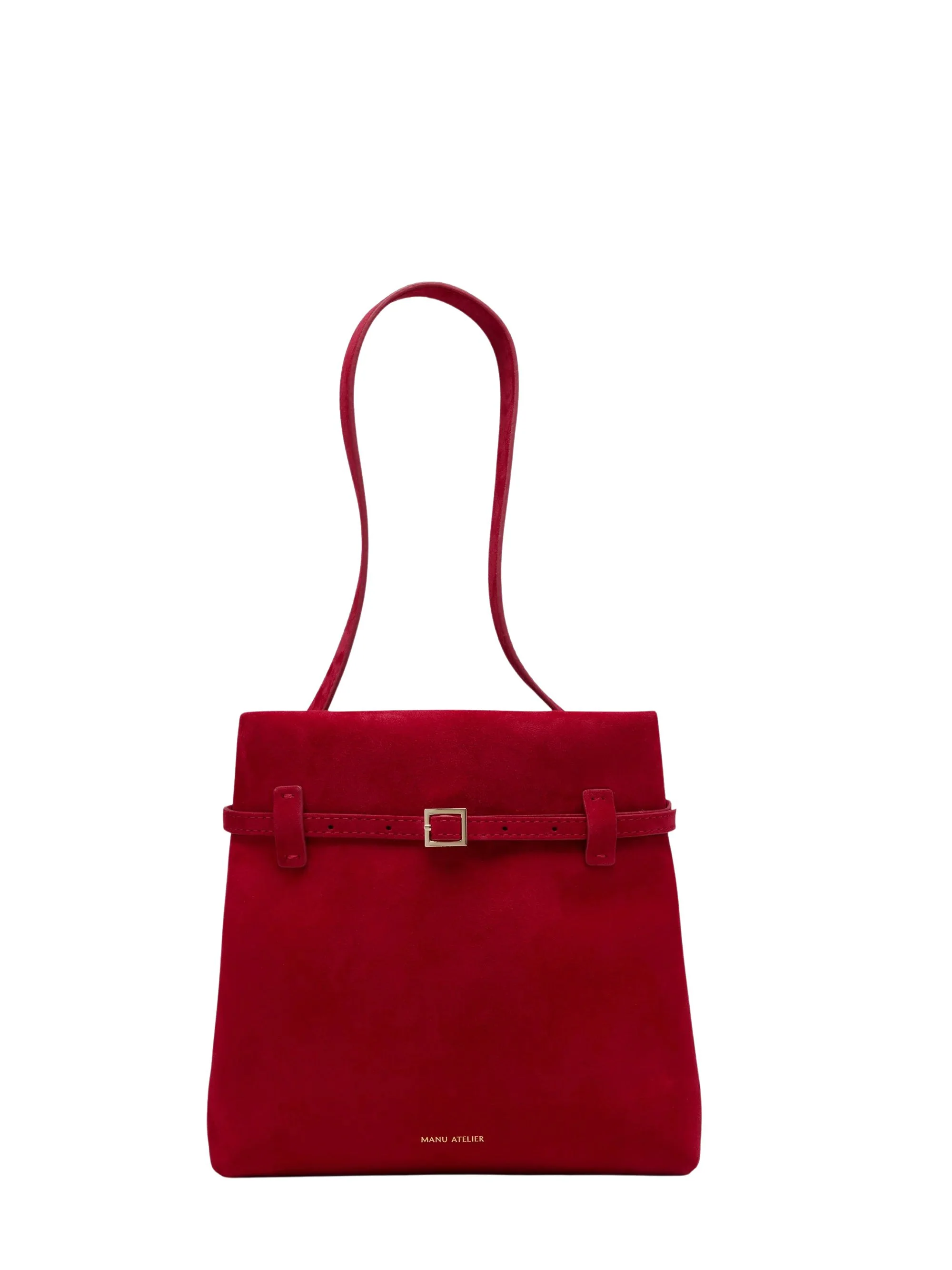 Manu Atelier Mini Cylinder Suede Crossbody Bag