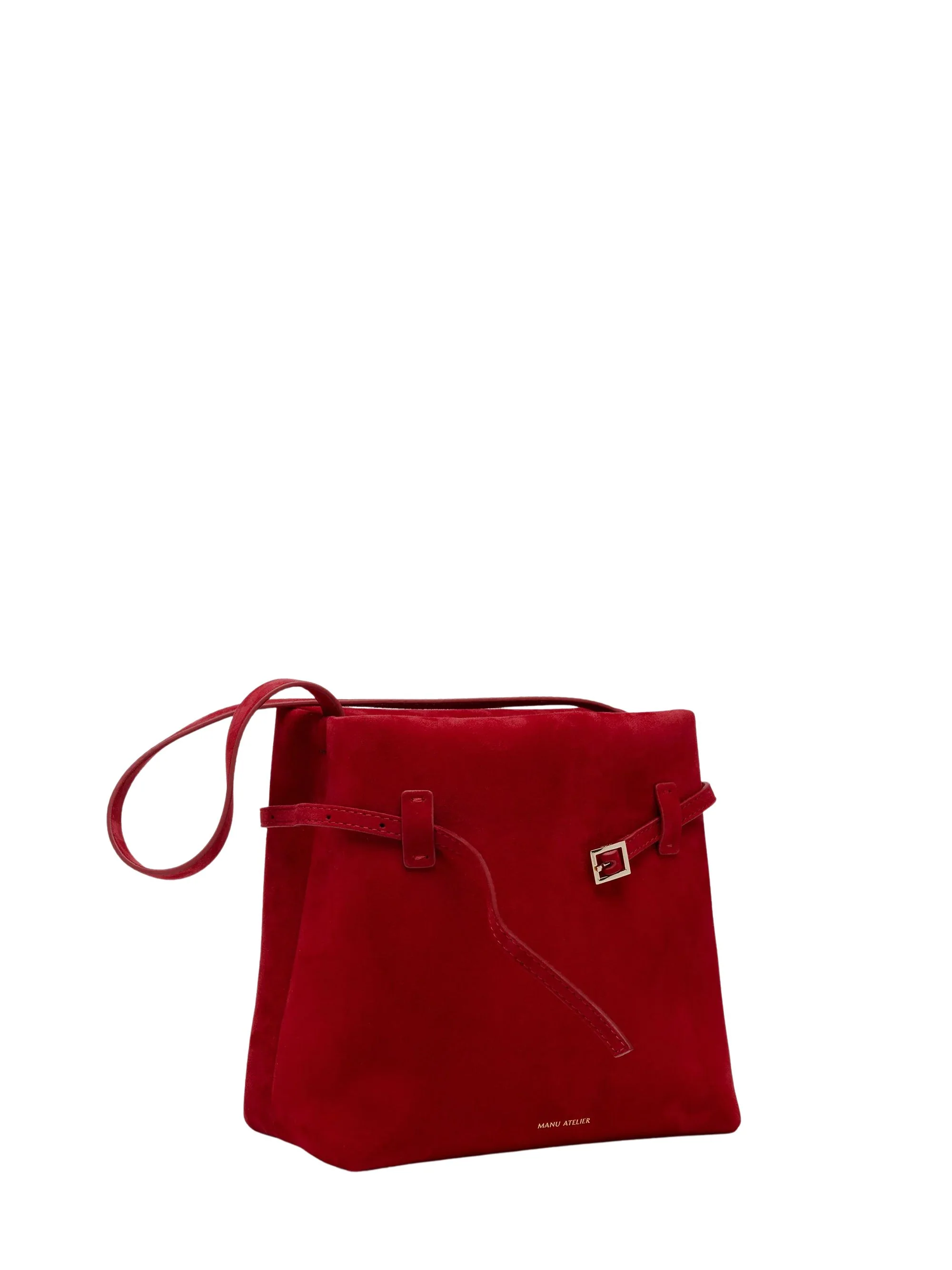 Manu Atelier Mini Cylinder Suede Crossbody Bag - Image 2