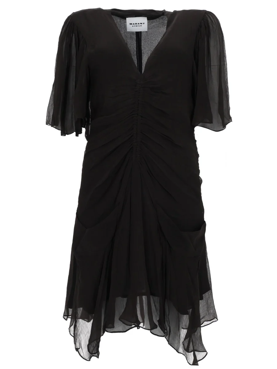 MARANT ÉTOILE Damya Lace-trimmed Cotton-blend Mini Dress