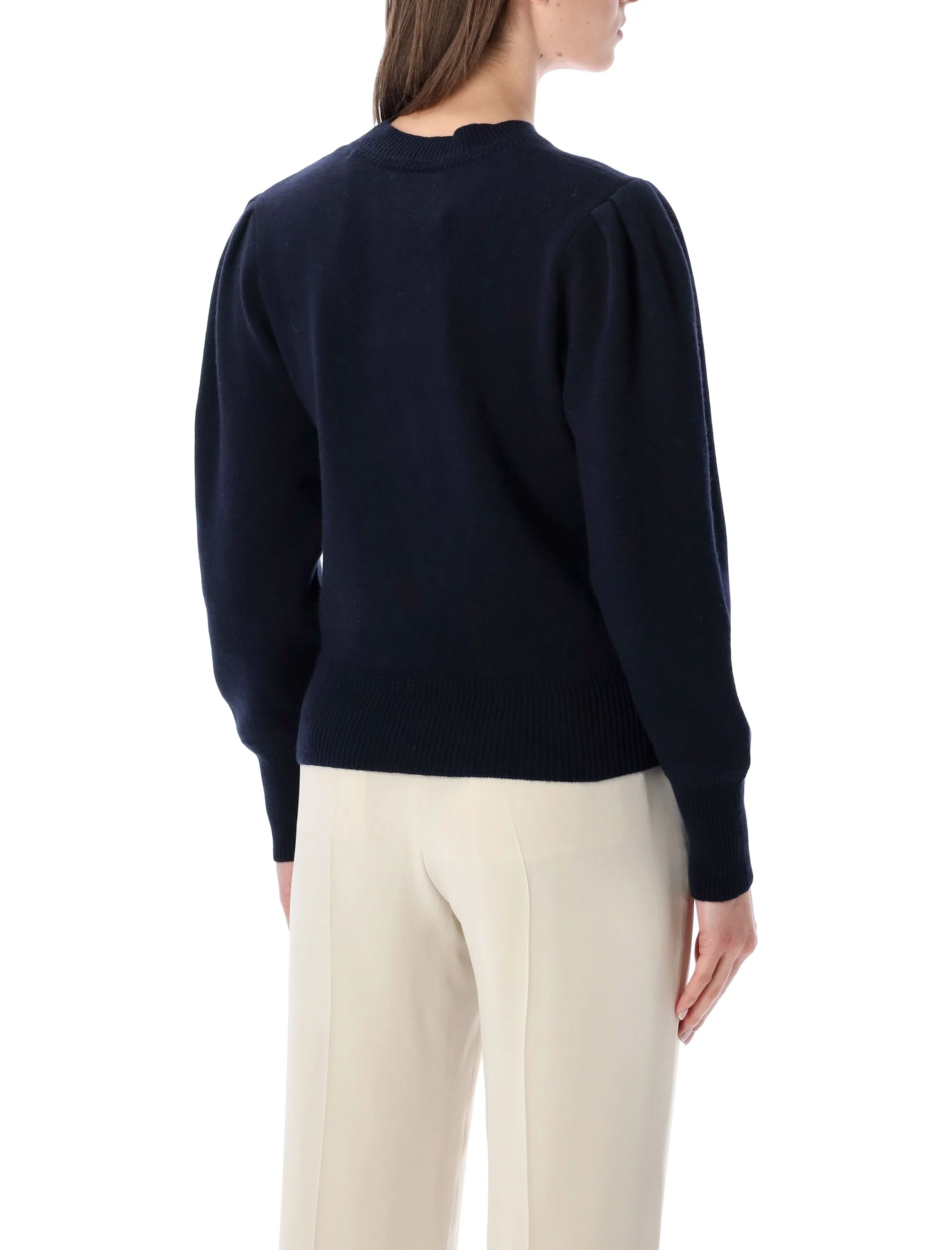 Marant Etoile Elevated Wool-Blend Sweater with Puffed Sleeves - Size 36 - Image 2