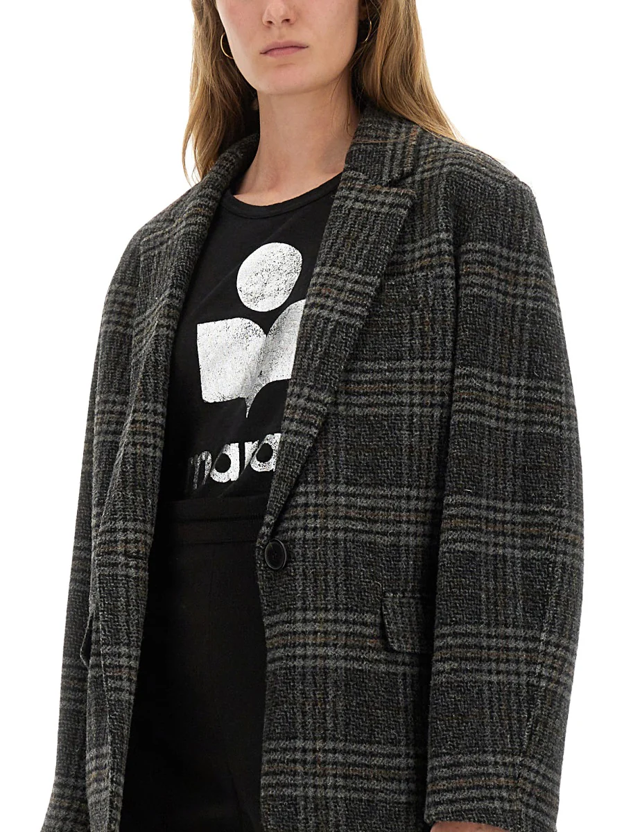 Marant Étoile ISABEL MARANT ETOILE Gesina Checkered Wool Blazer - Image 3