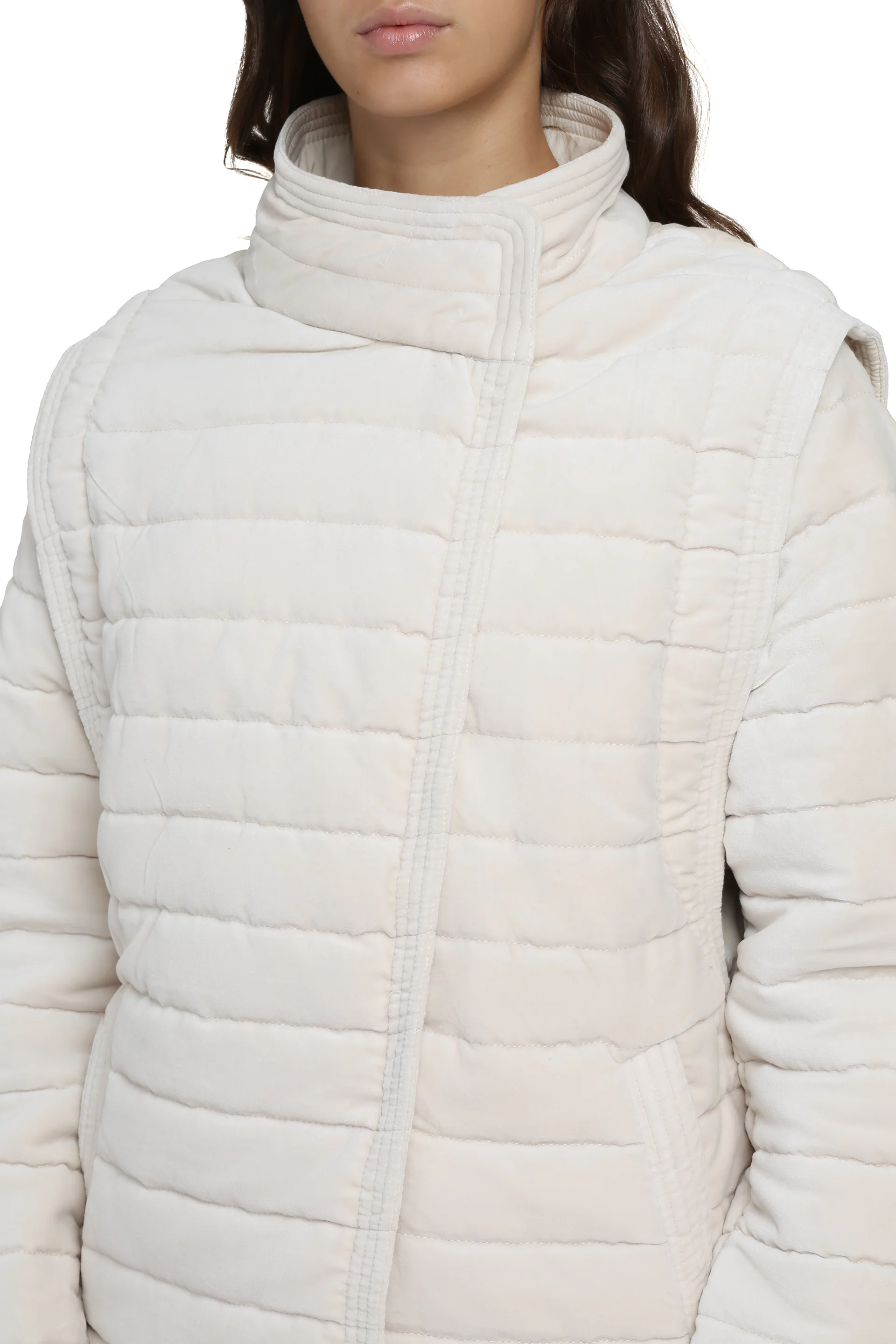 Marant Étoile ISABEL MARANT ETOILE High-neck Detachable-sleeve Padded Shell Jacket - Image 7