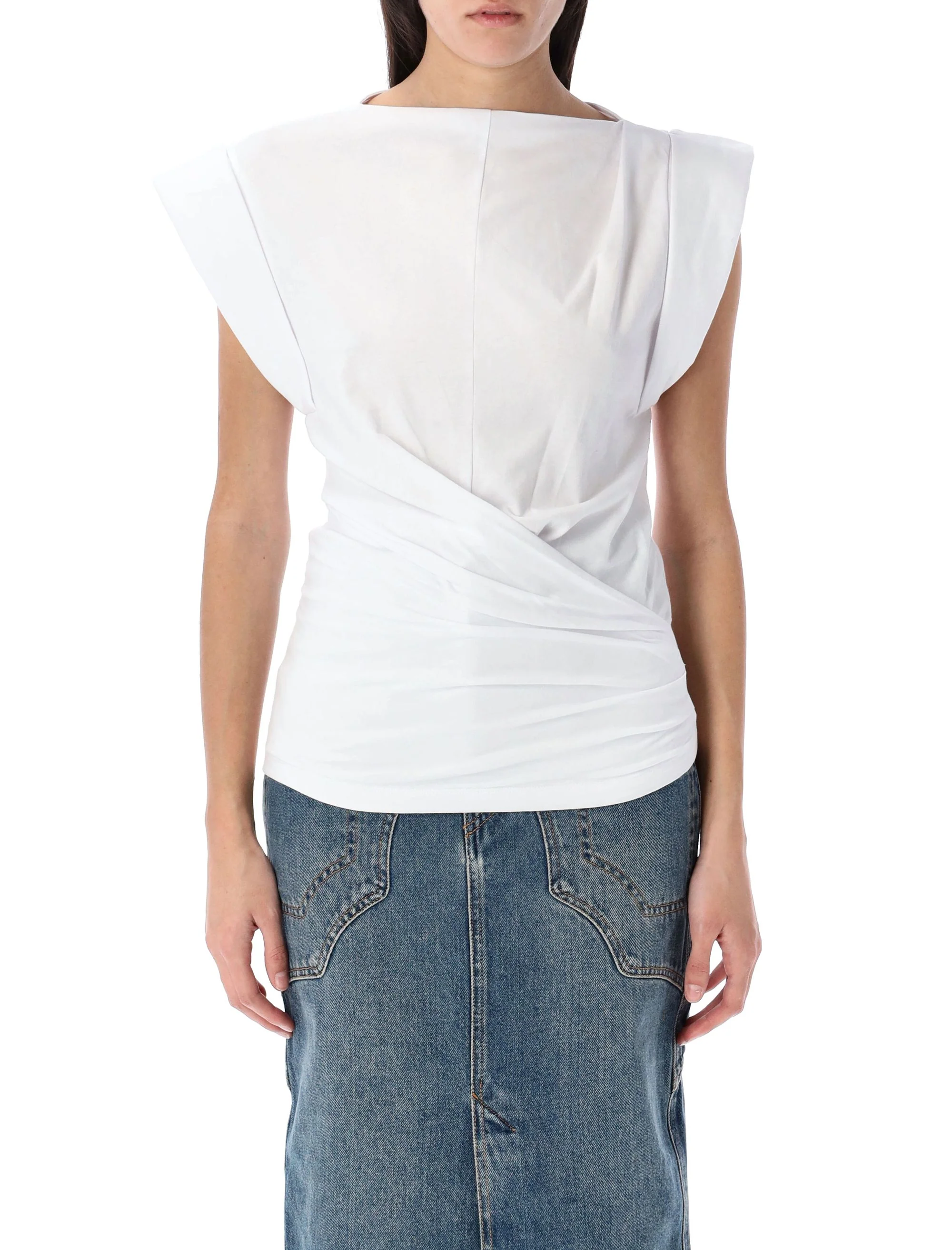 MARANT ÉTOILE Maisan Draped Cap-sleeve Top