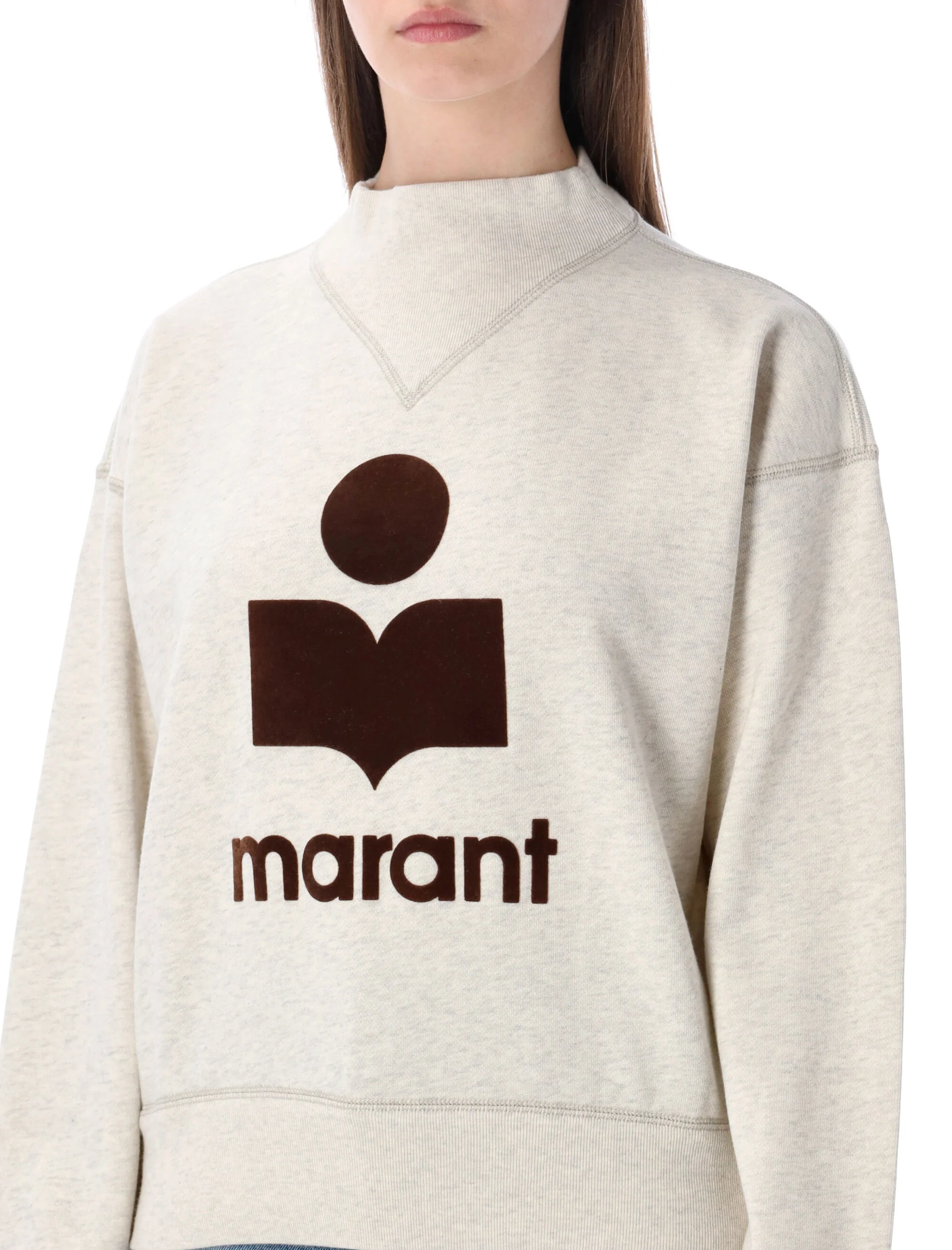 Marant Etoile Stand-Up Collar V-Neck Long Sleeve T-Shirt - Image 3
