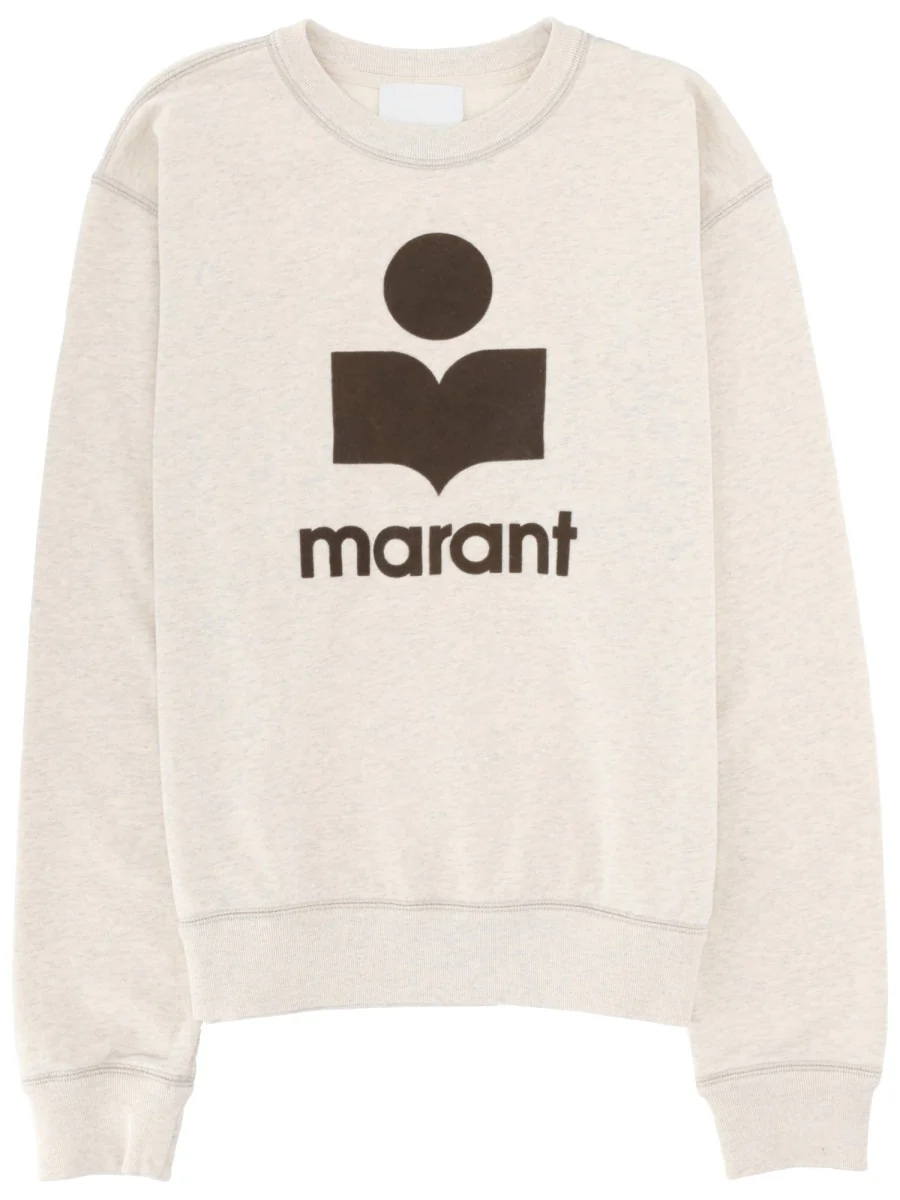 MARANT Organic Cotton Sweatshirt with Flocked Logo