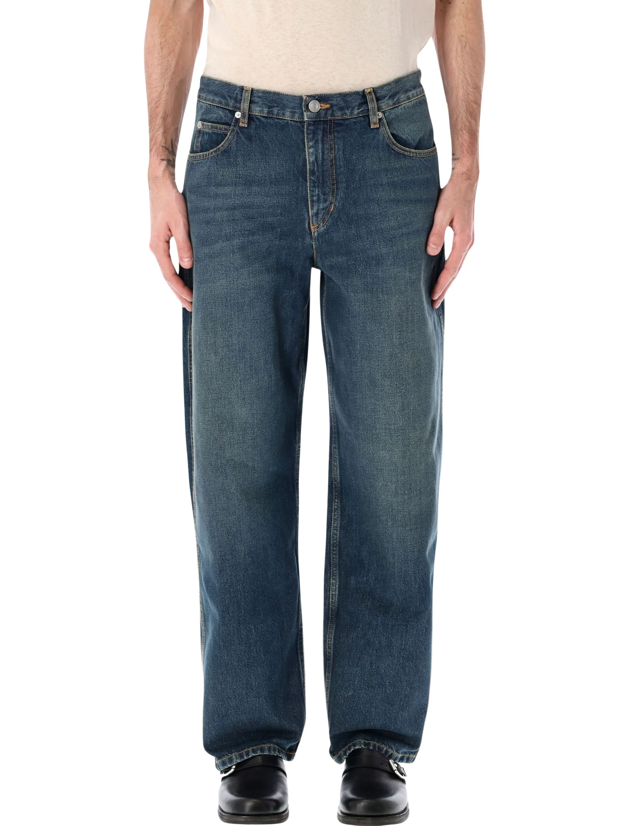 Marant Relaxed Fit Wide Leg Jeans - Size 32