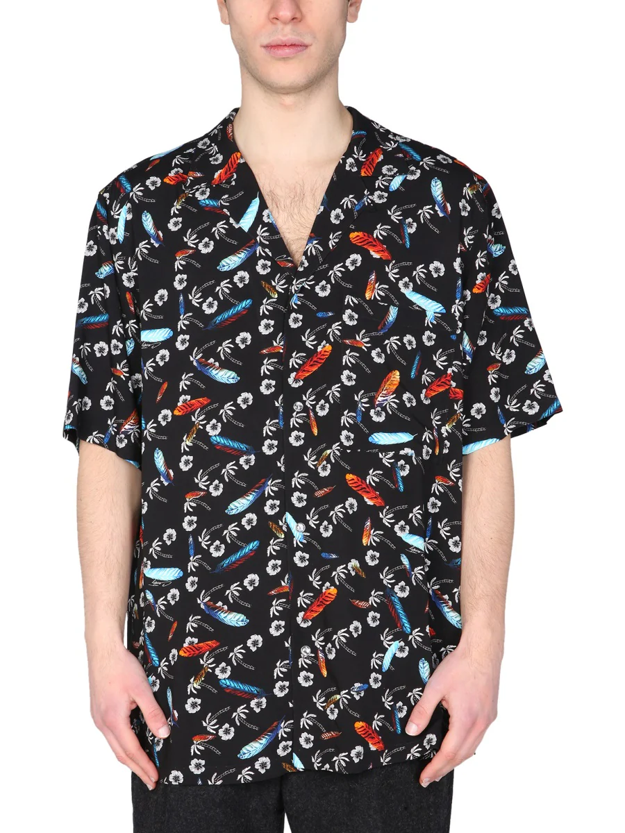 MARCELO BURLON COUNTY OF MILAN Floral-print Short-sleeve Shirt