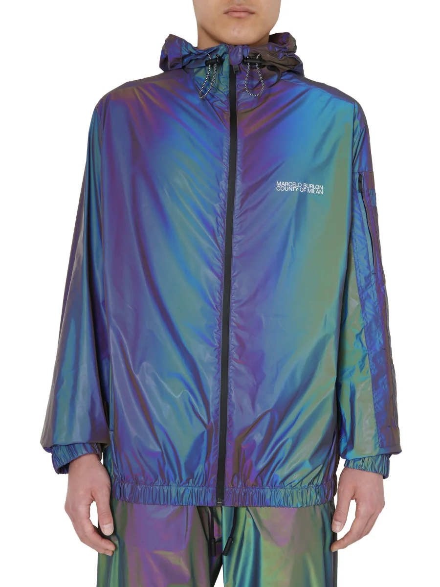MARCELO BURLON COUNTY OF MILAN Iridescent Lightweight Hooded Jacket