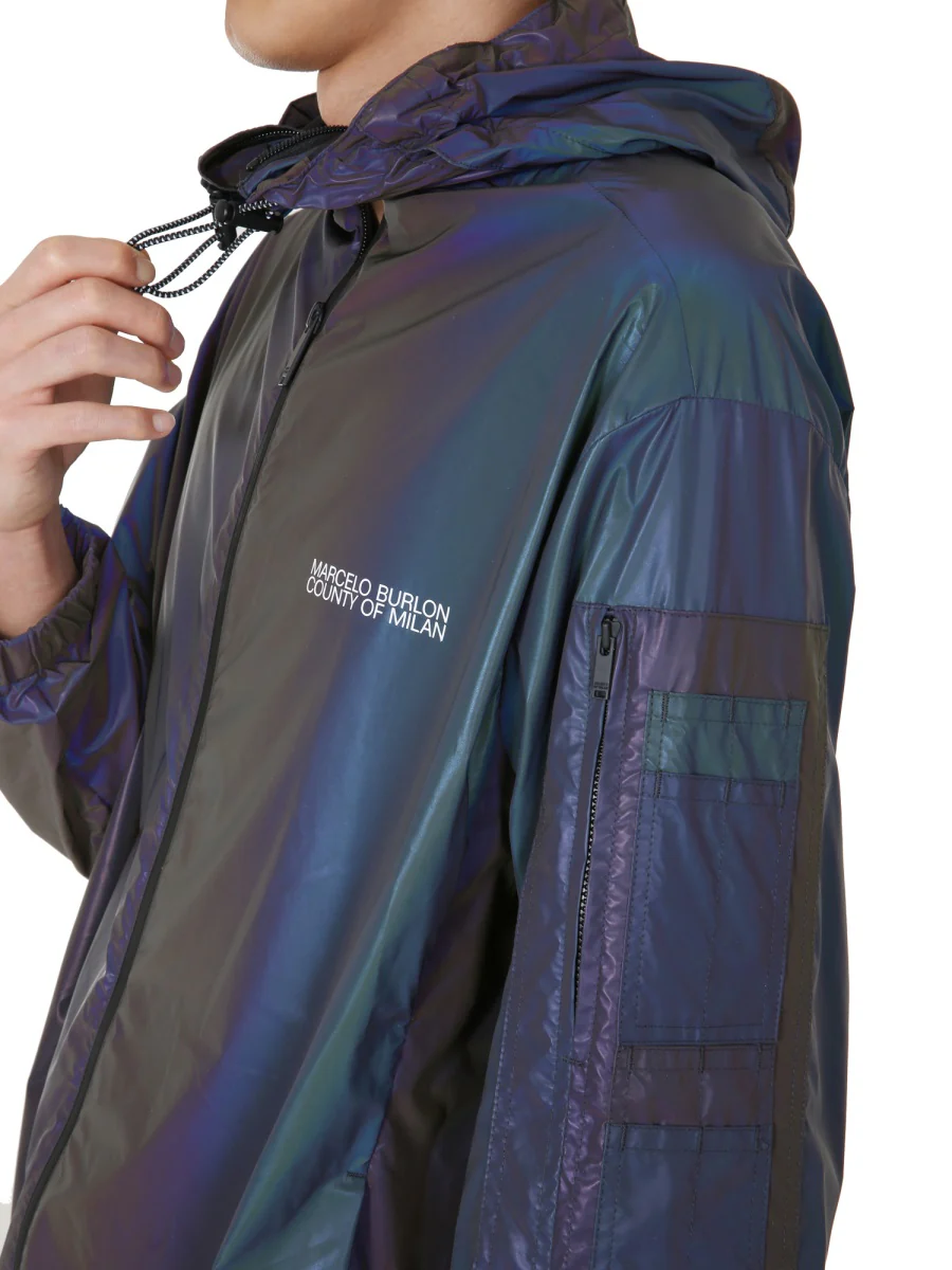 MARCELO BURLON COUNTY OF MILAN Iridescent Lightweight Hooded Jacket - Image 4