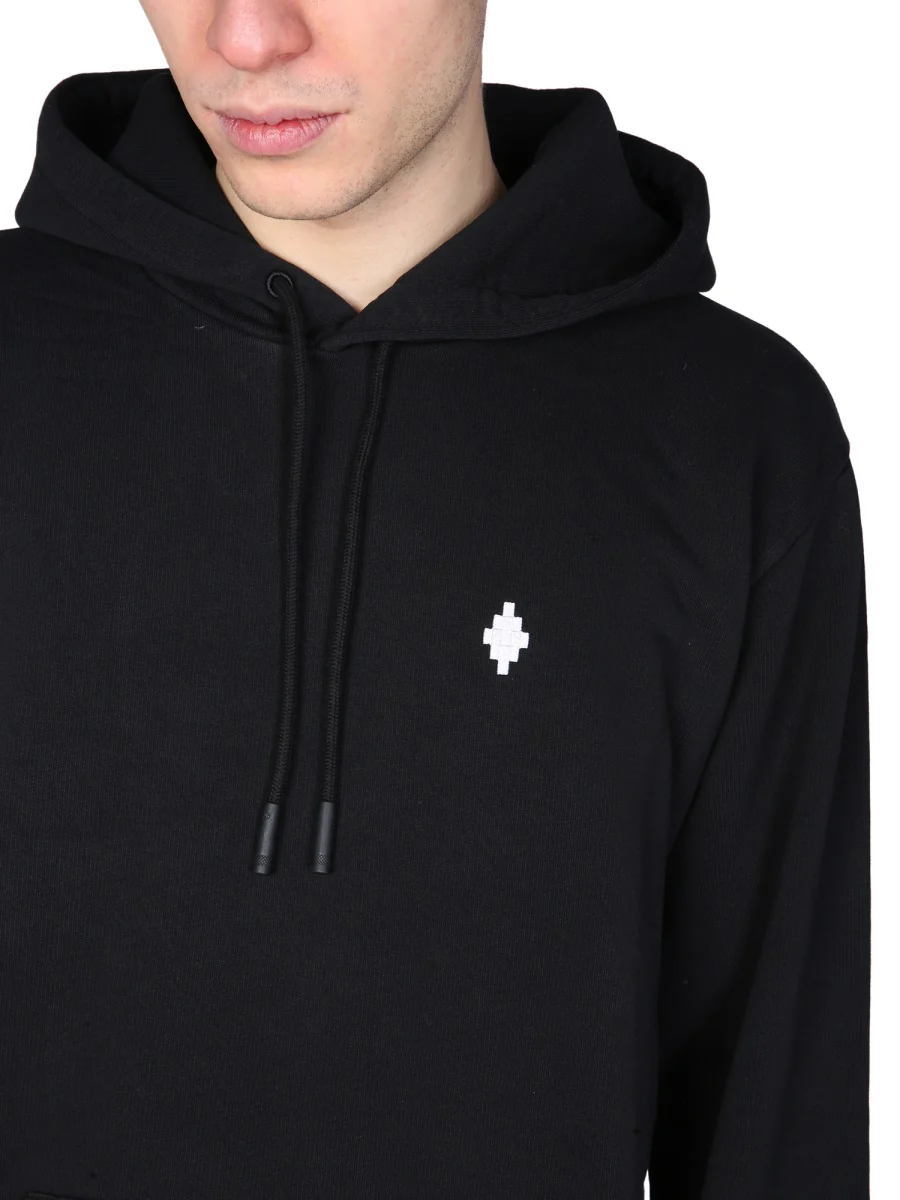 MARCELO BURLON COUNTY OF MILAN Logo-print Cotton Drawstring Hoodie - Image 4