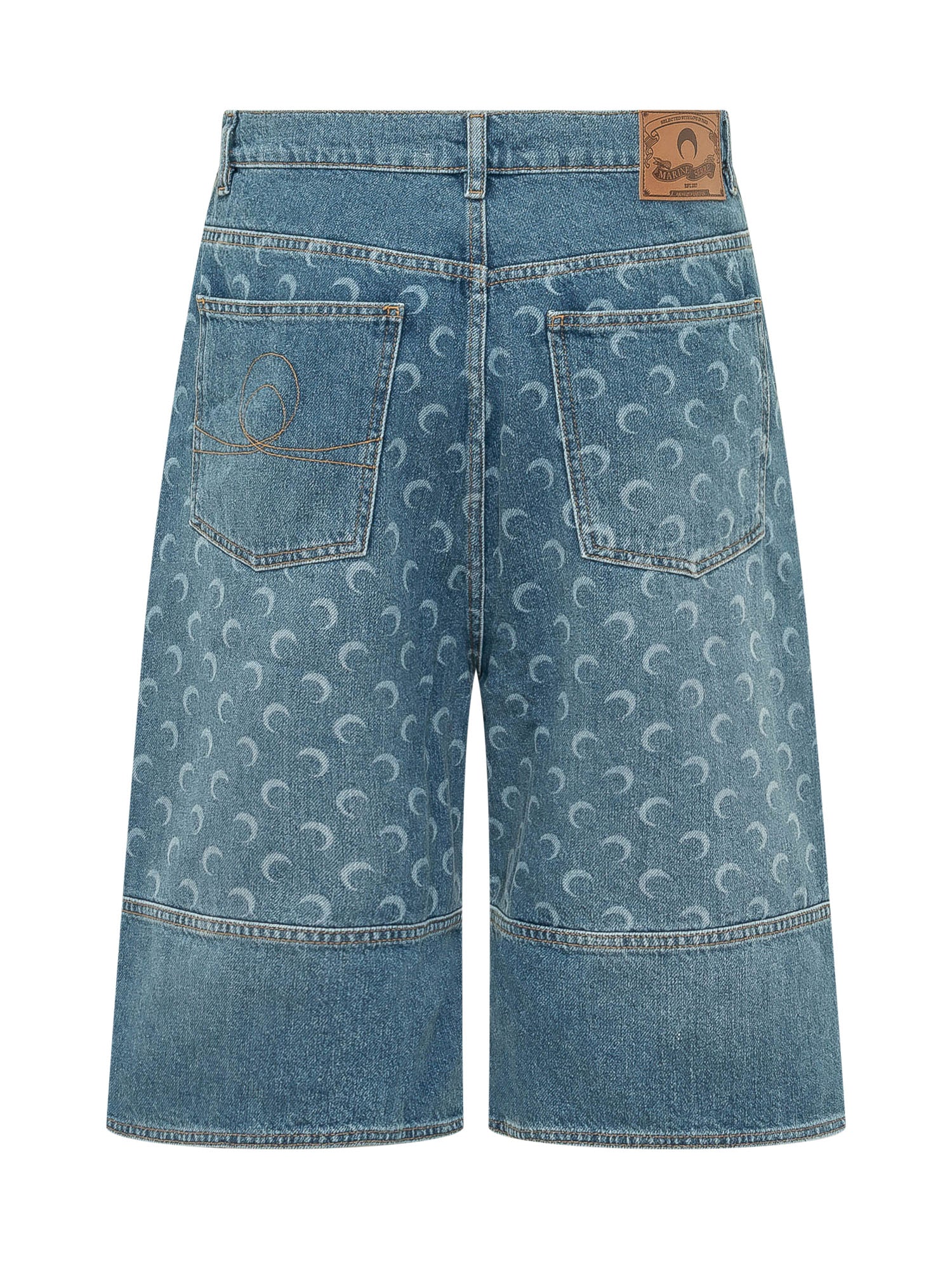Marine Serre Bermuda Shorts with StamPaint Luna Detail - Image 2