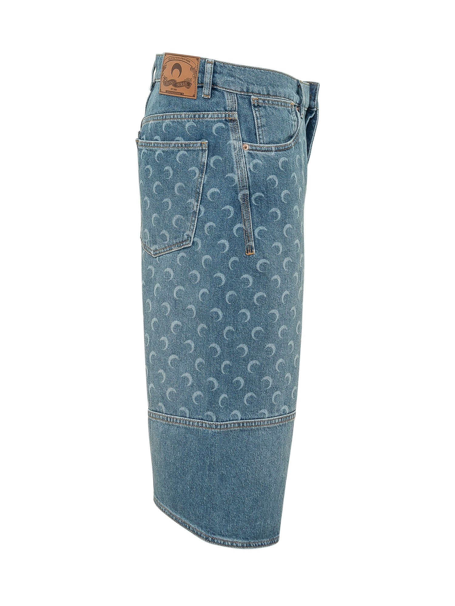 Marine Serre Bermuda Shorts with StamPaint Luna Detail - Image 3