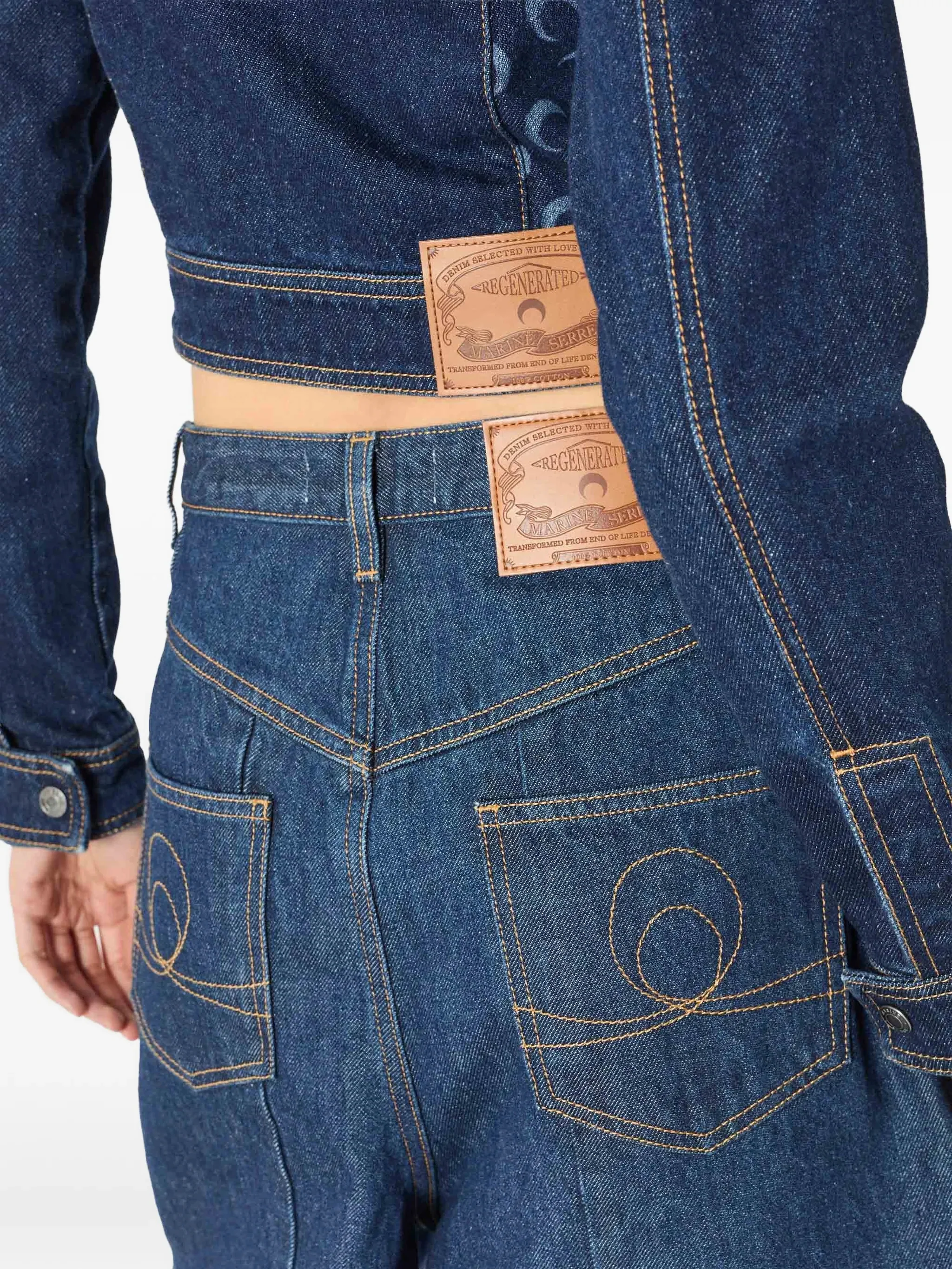 Marine Serre High-Waisted Mini Shorts with Double Zip Detail - Image 4