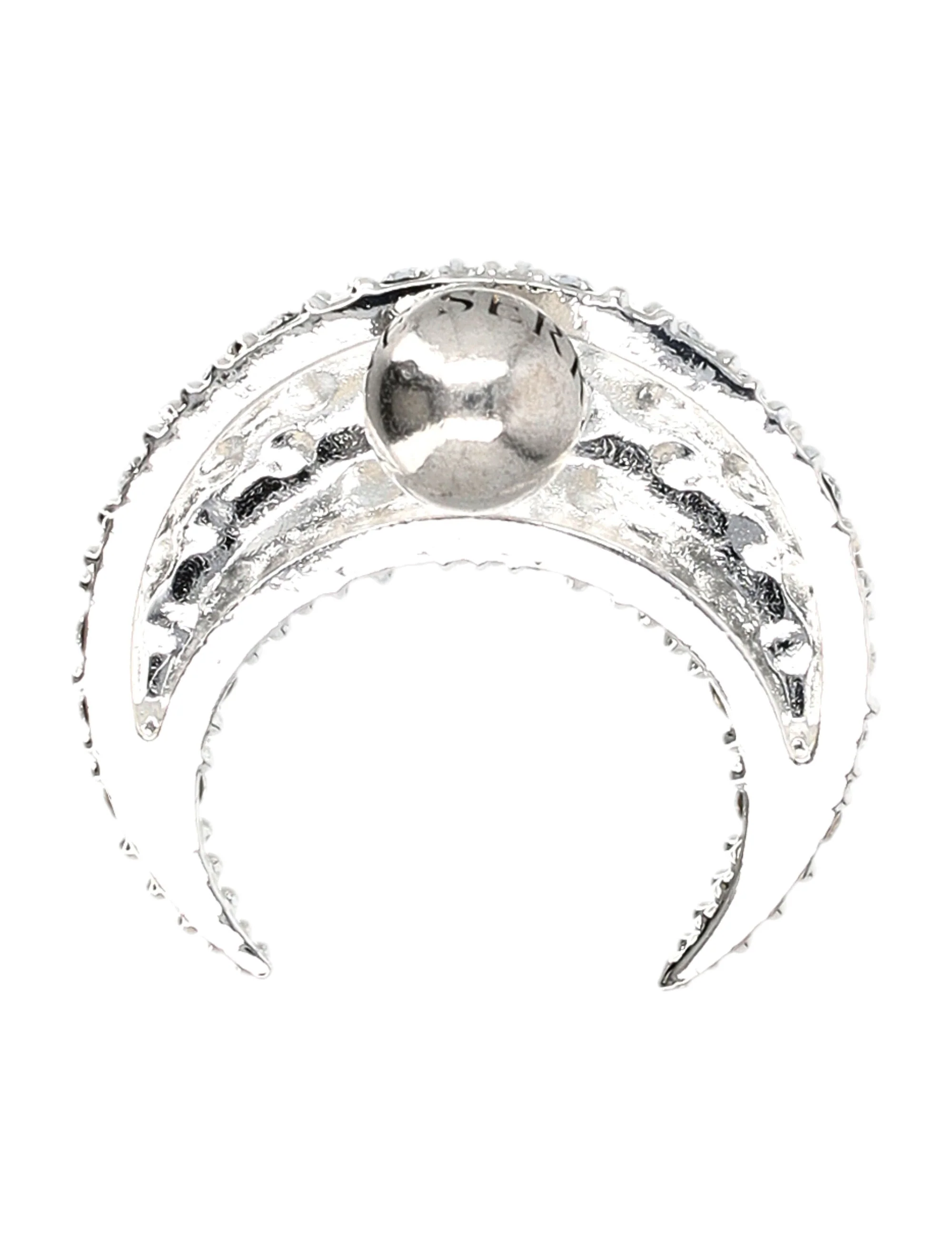 Marine Serre Large Crystal Crescent Moon Earrings - Image 2