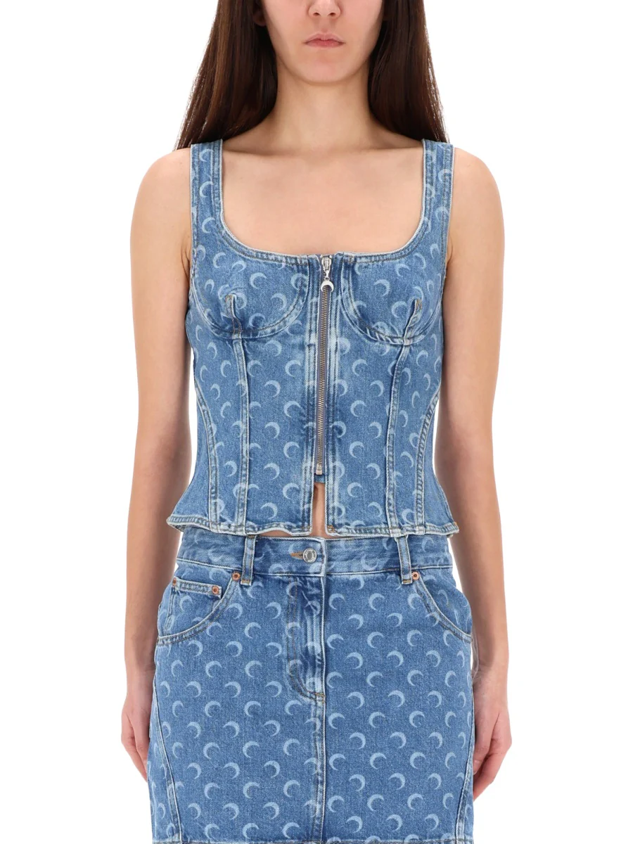 Marine Serre Mini Bustier Top