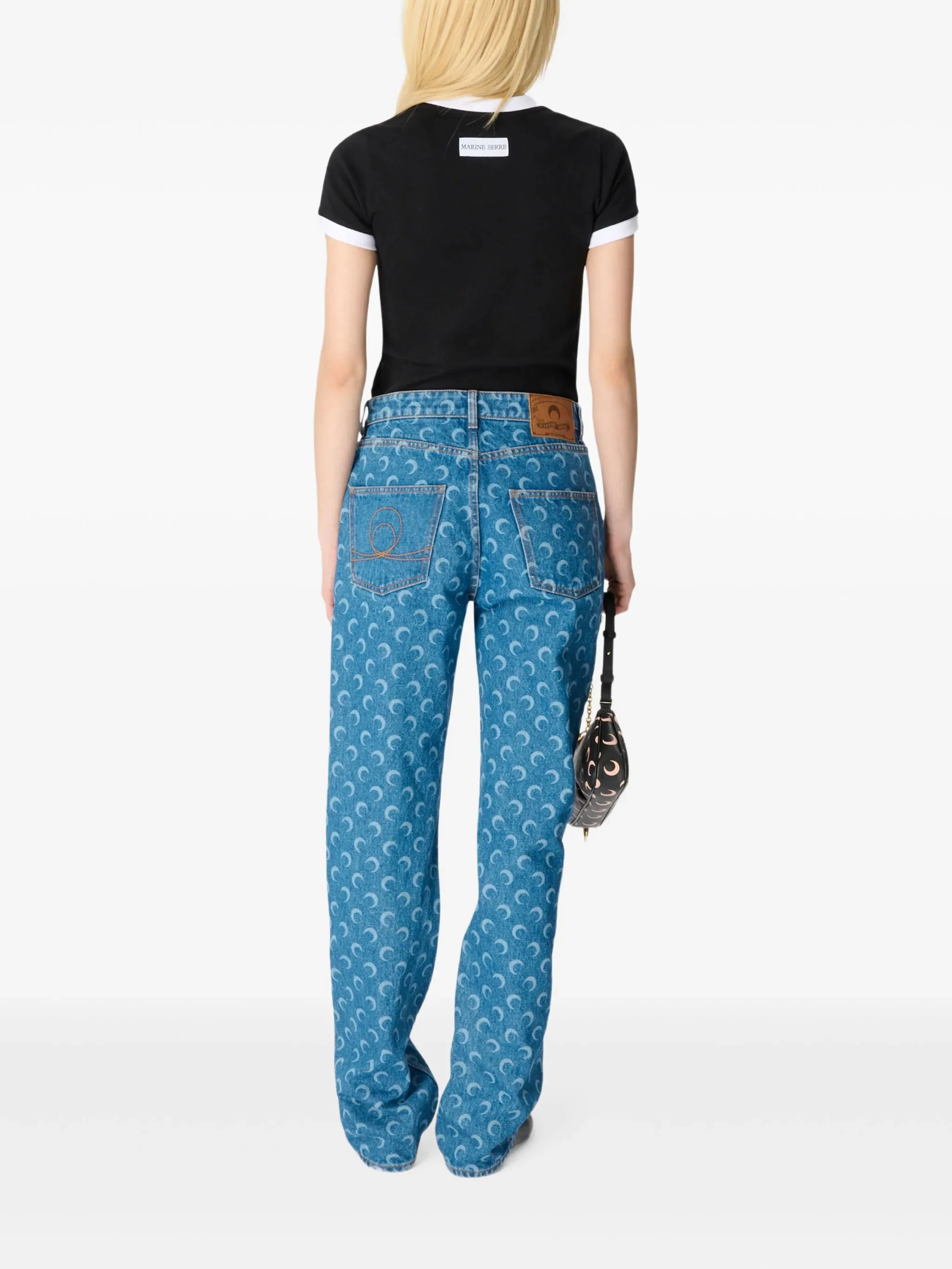 Marine Serre Mini Signature Print Five-Pocket Pants with Belt Loops - Image 2