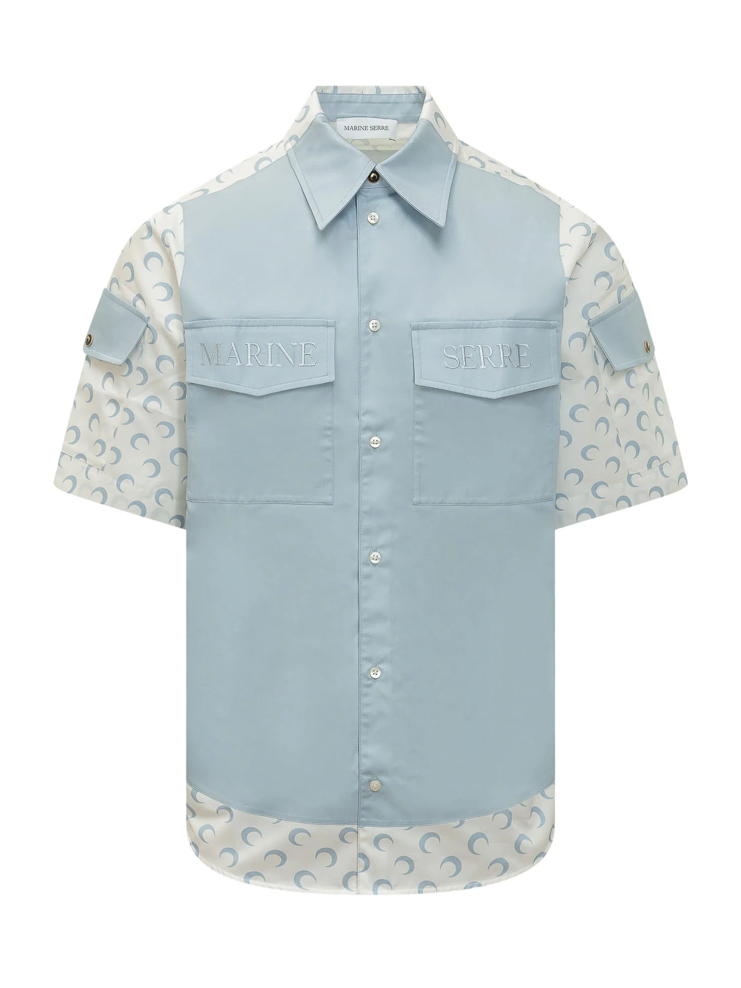 Marine Serre Mini Sleeves Cut Shirt with Pocket Detail