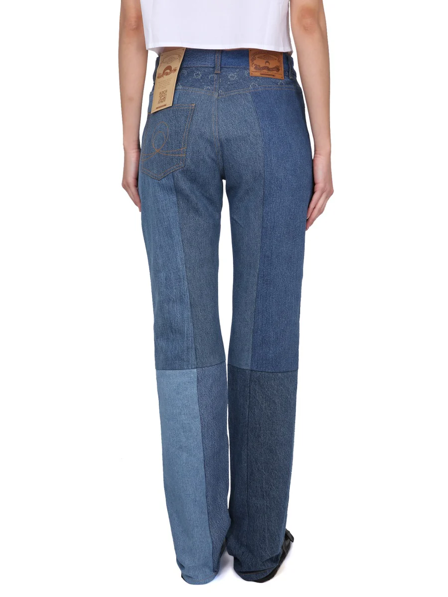 MARINE SERRE Regenerated Denim Moonogram Pants - Image 4