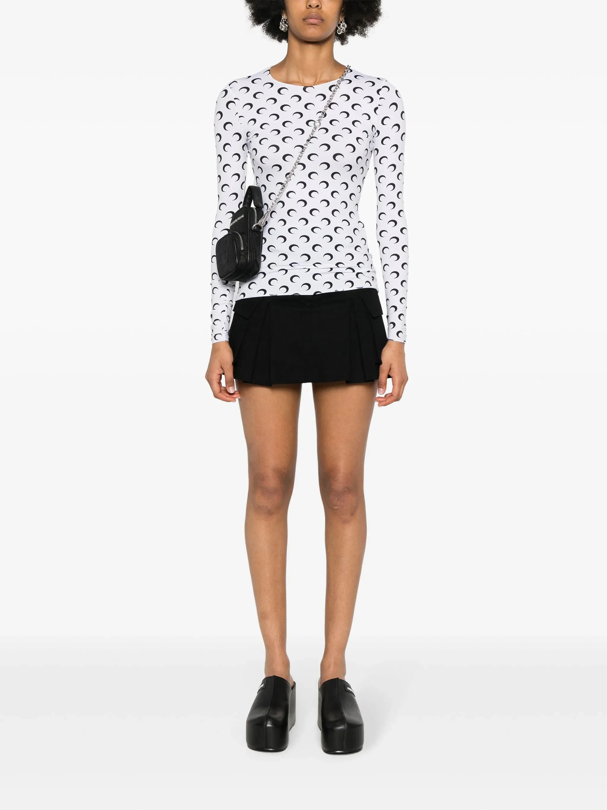 Marine Serre Reinforced Neckline Mini Moon Print Top - Size S - Image 2