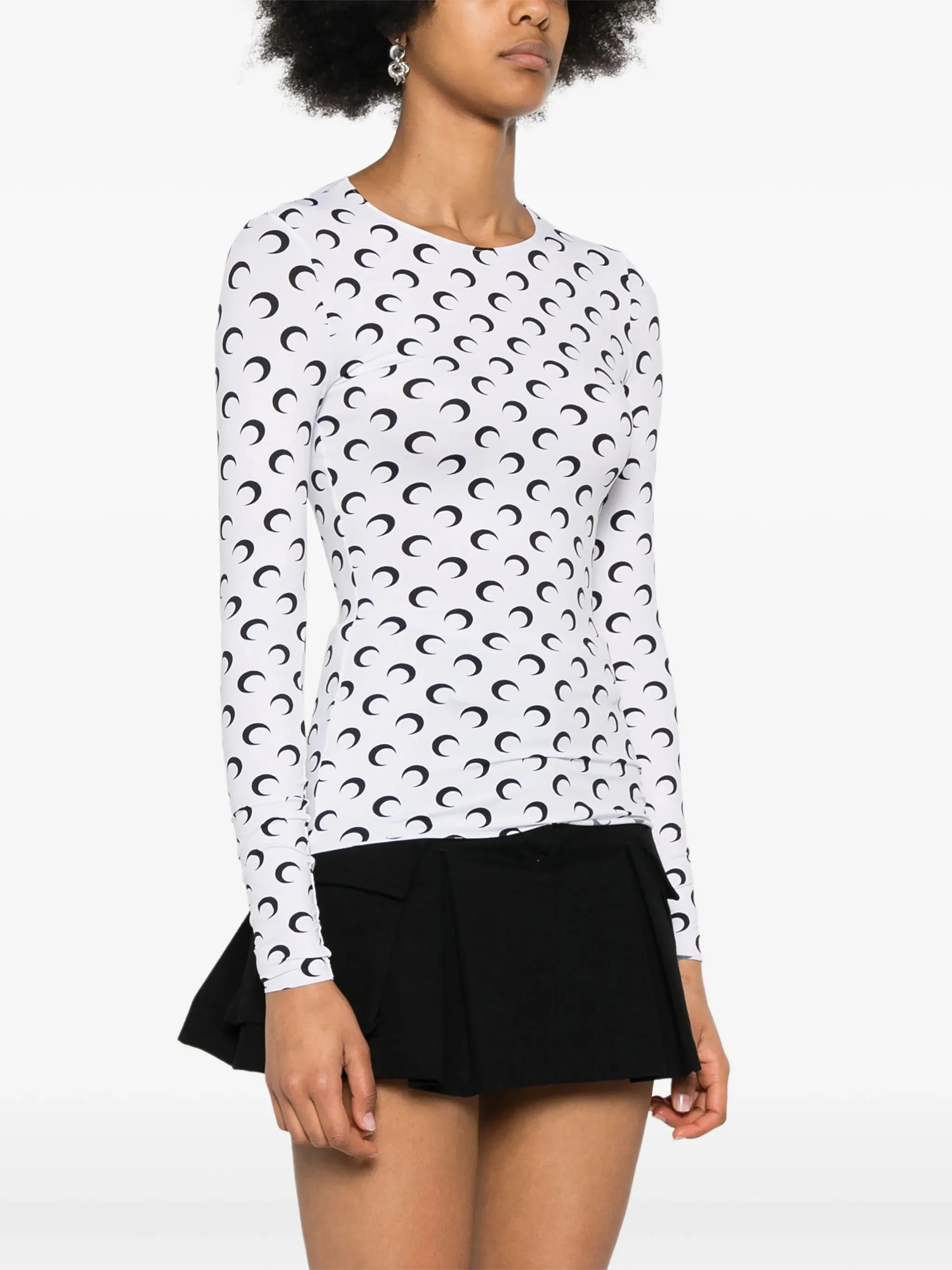 Marine Serre Reinforced Neckline Mini Moon Print Top - Size S - Image 3