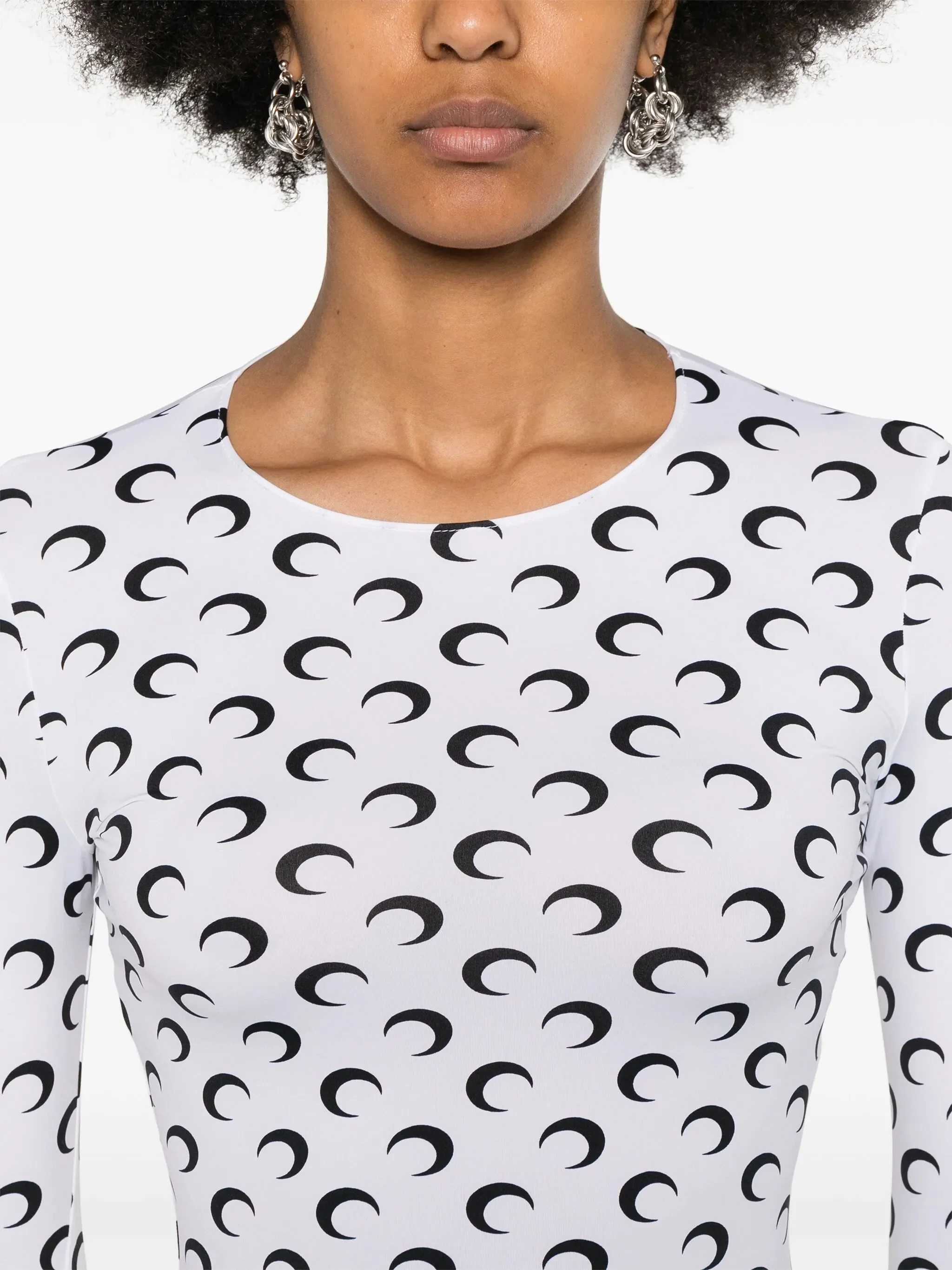 Marine Serre Reinforced Neckline Mini Moon Print Top - Size S - Image 5