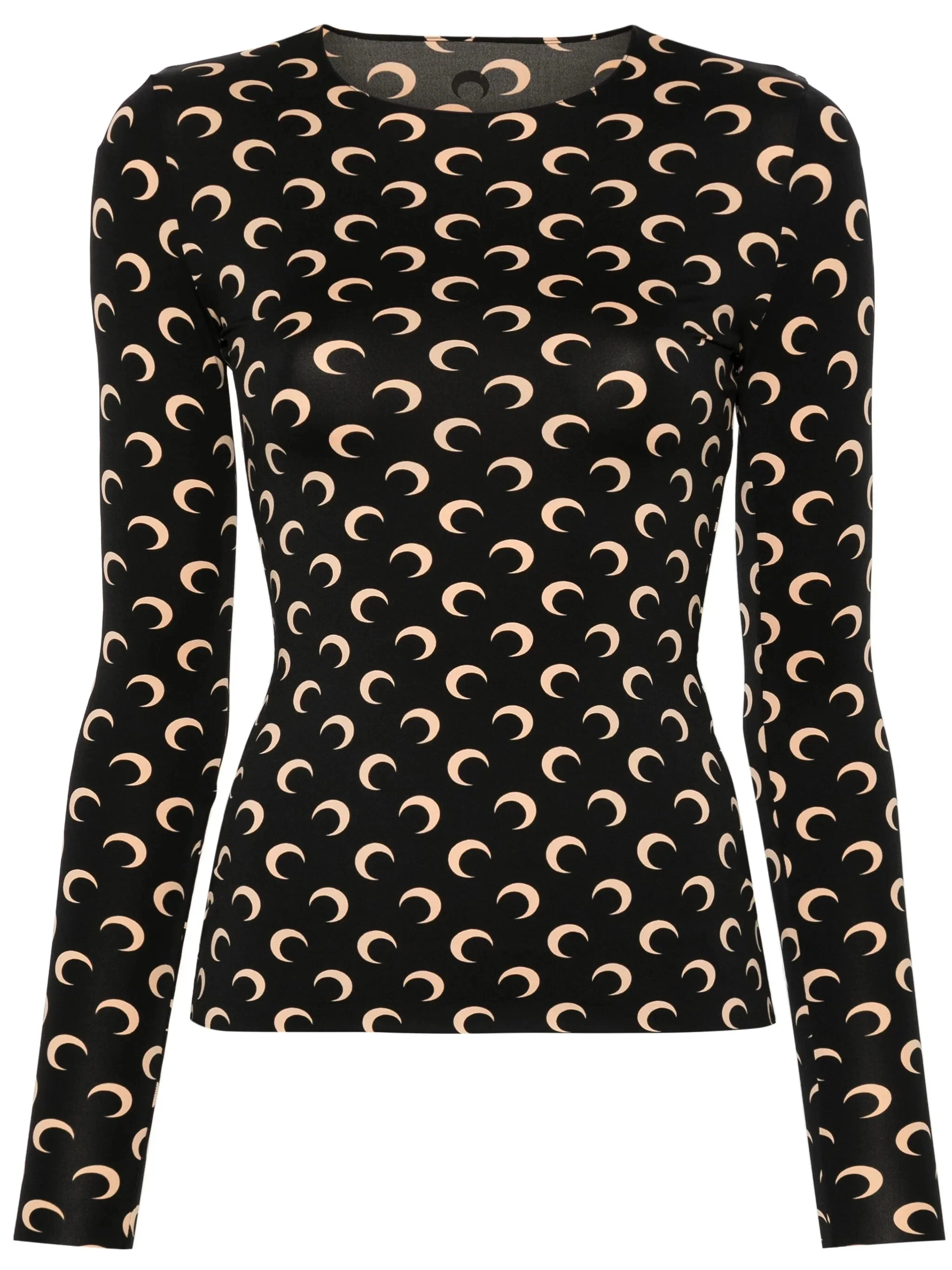Marine Serre Reinforced Neckline Moon Print Cuffed Top - Size S