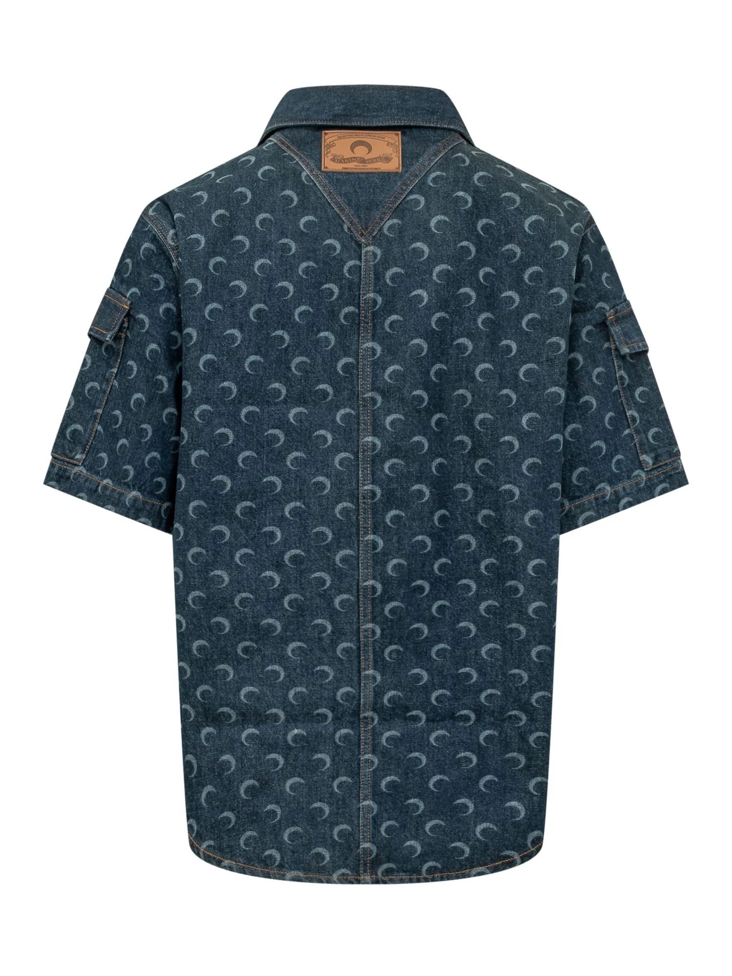 Marine Serre Sleeves Cut Mini Shirt with Unique Print - Image 2