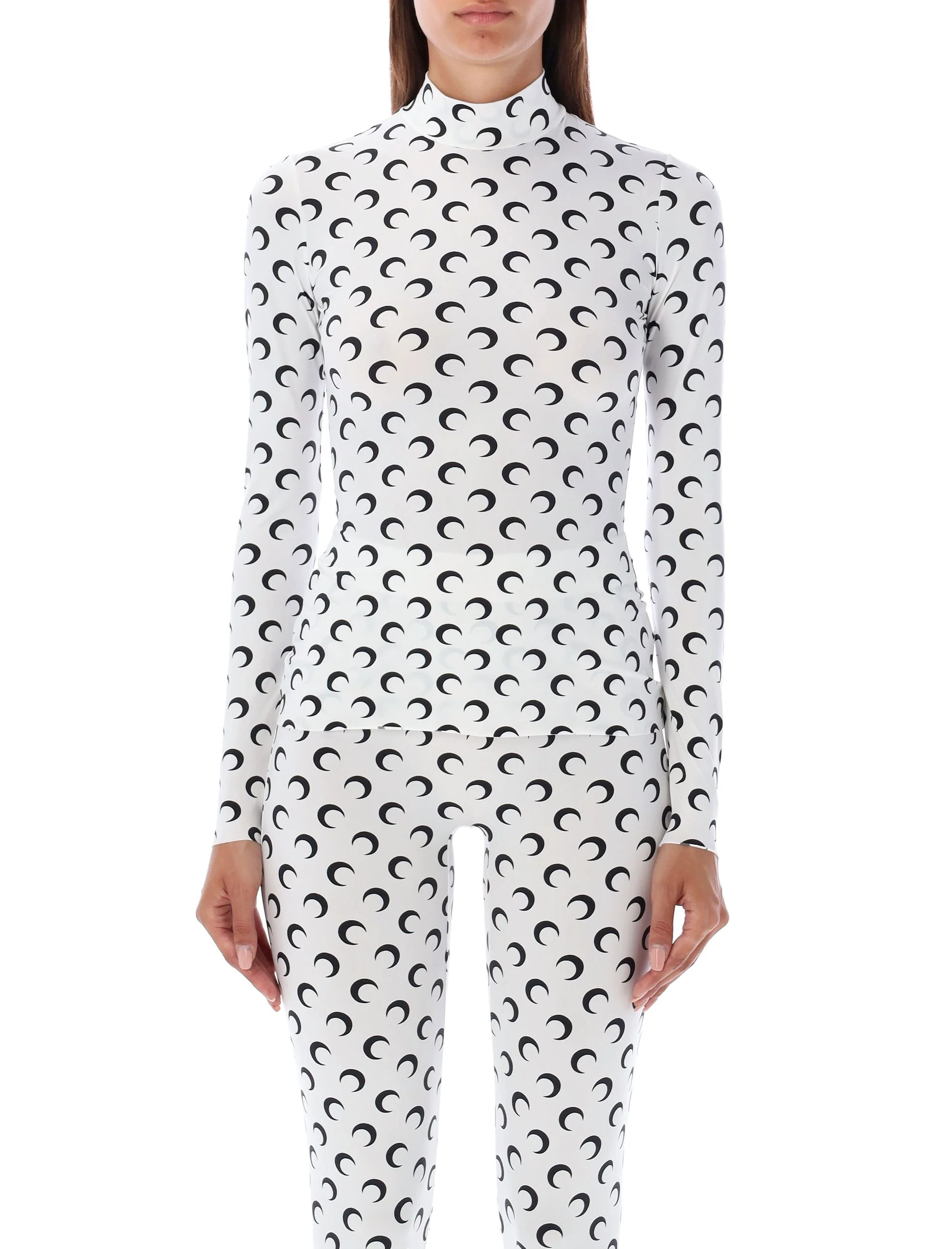 Marine Serre Slim Fit Moon Print Long-Sleeve Top - Image 4