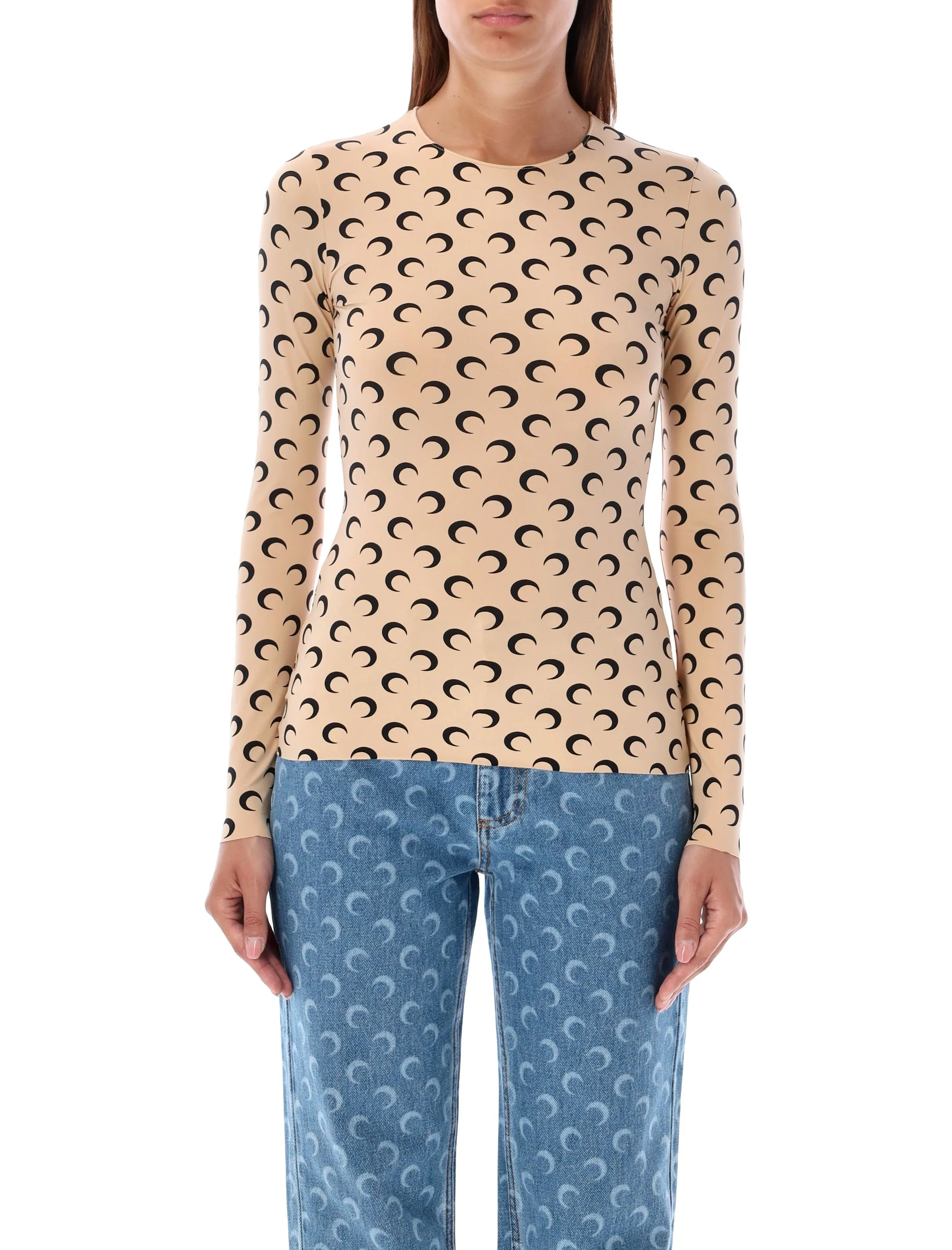 Marine Serre Slim Fit Moon Print Top for Women - Size S