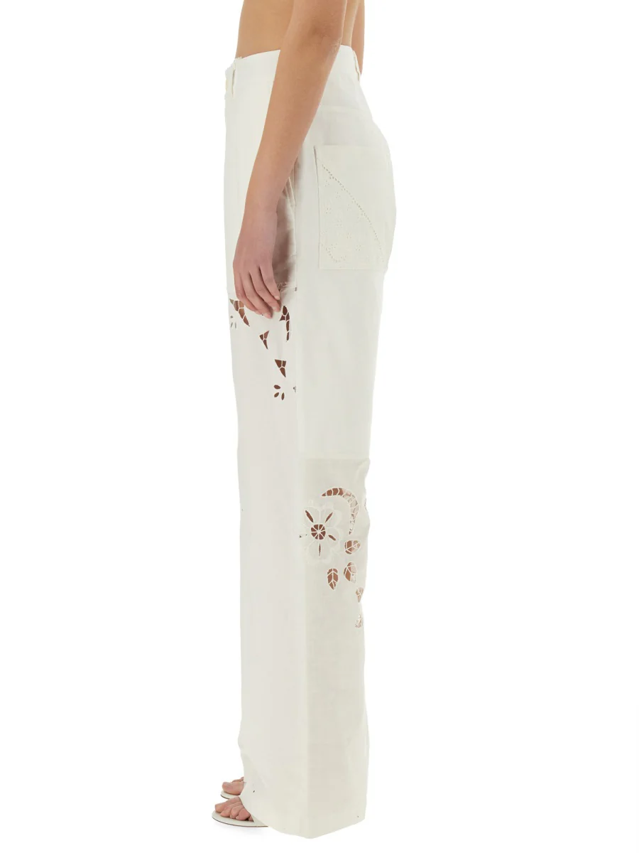 MARINE SERRE Upcycled Linen Pants - Image 4