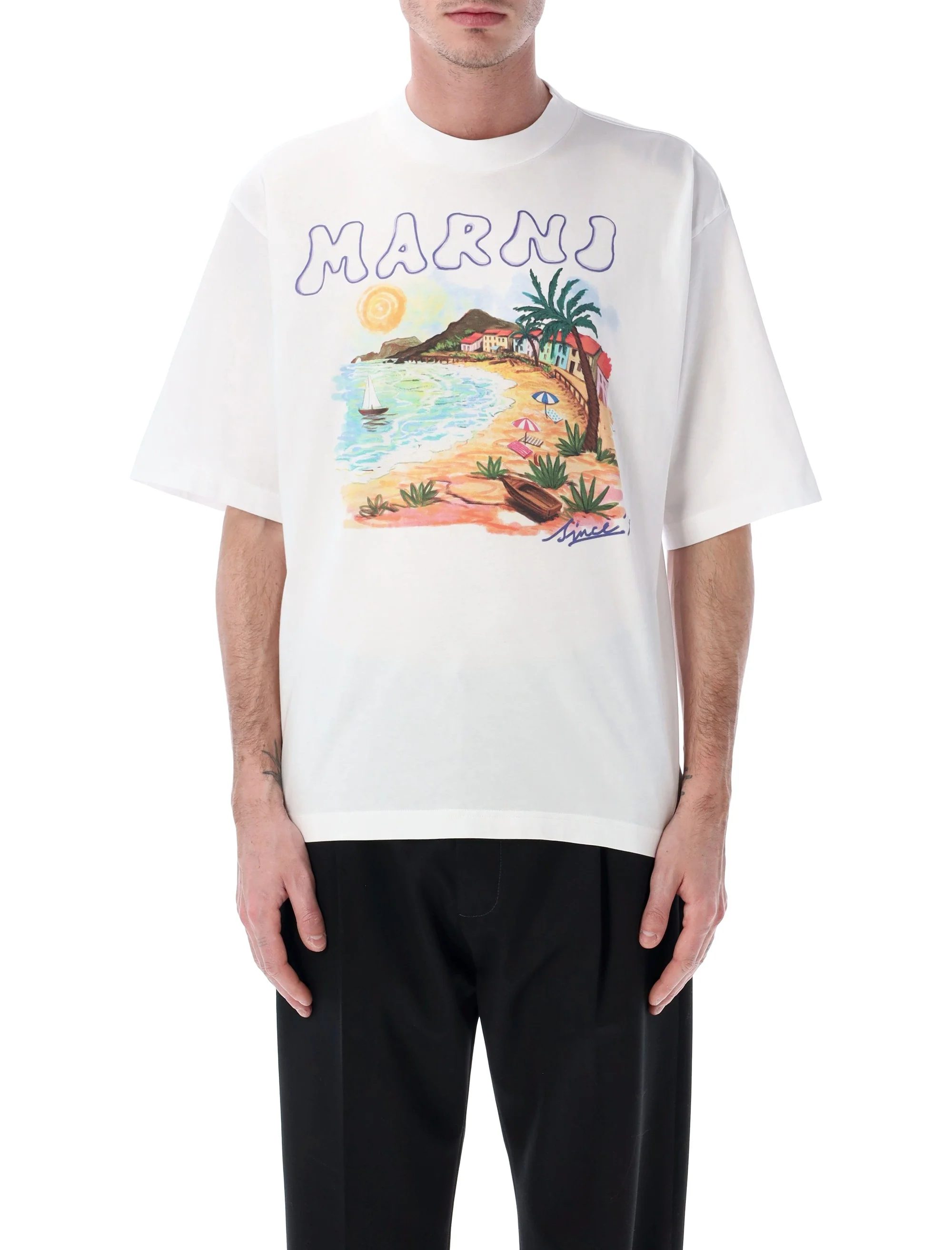 Marni Artistic Summer Mood T-Shirt - Relaxed Fit Size 48