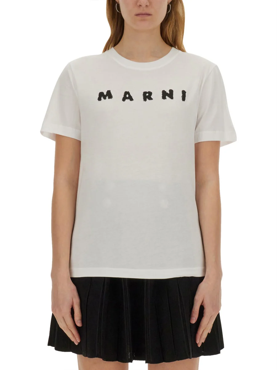 MARNI Jersey T-shirt with Scribbled Logo - Image 5