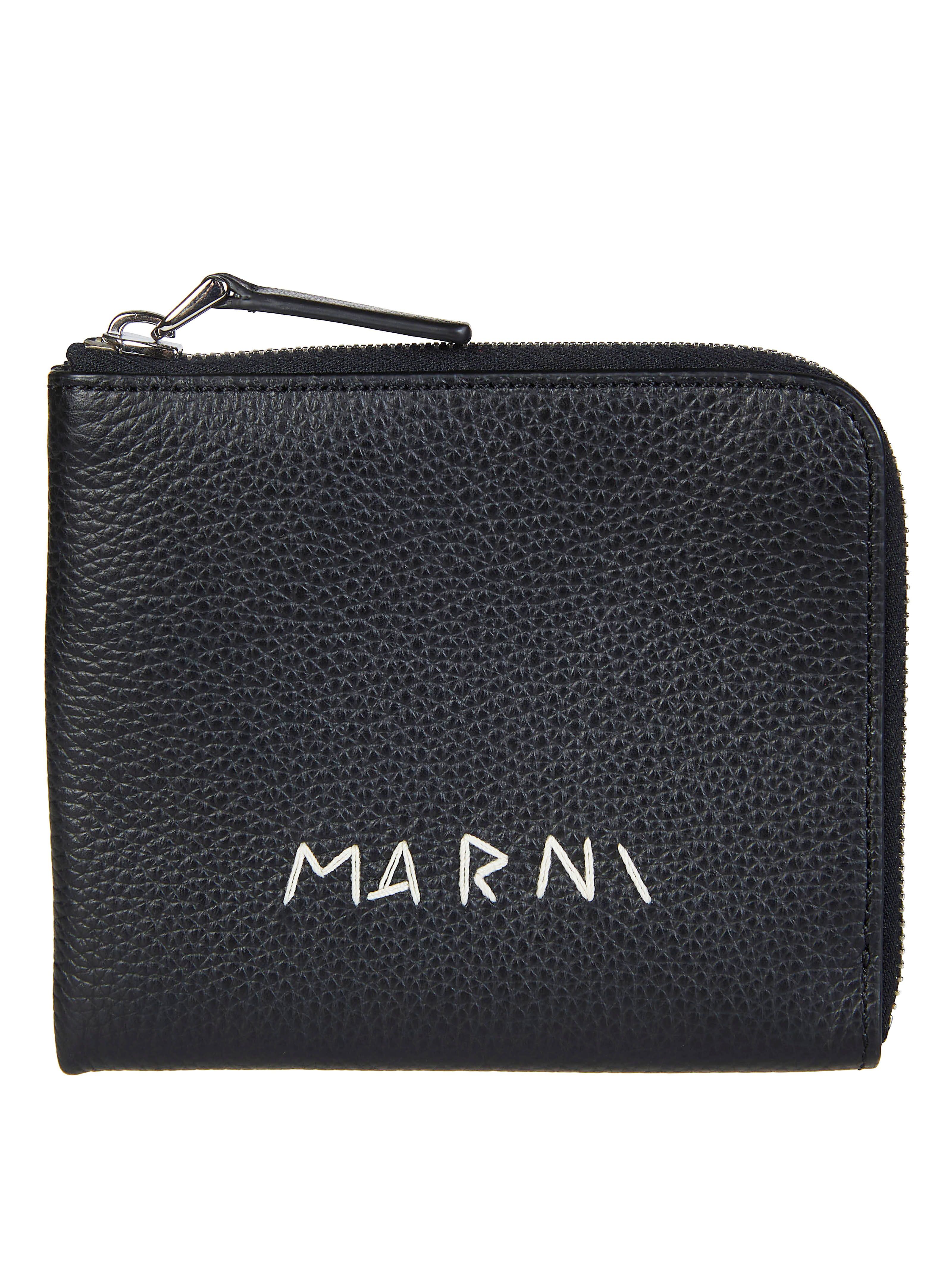 Marni Logo-stitch Zipped Leather Wallet