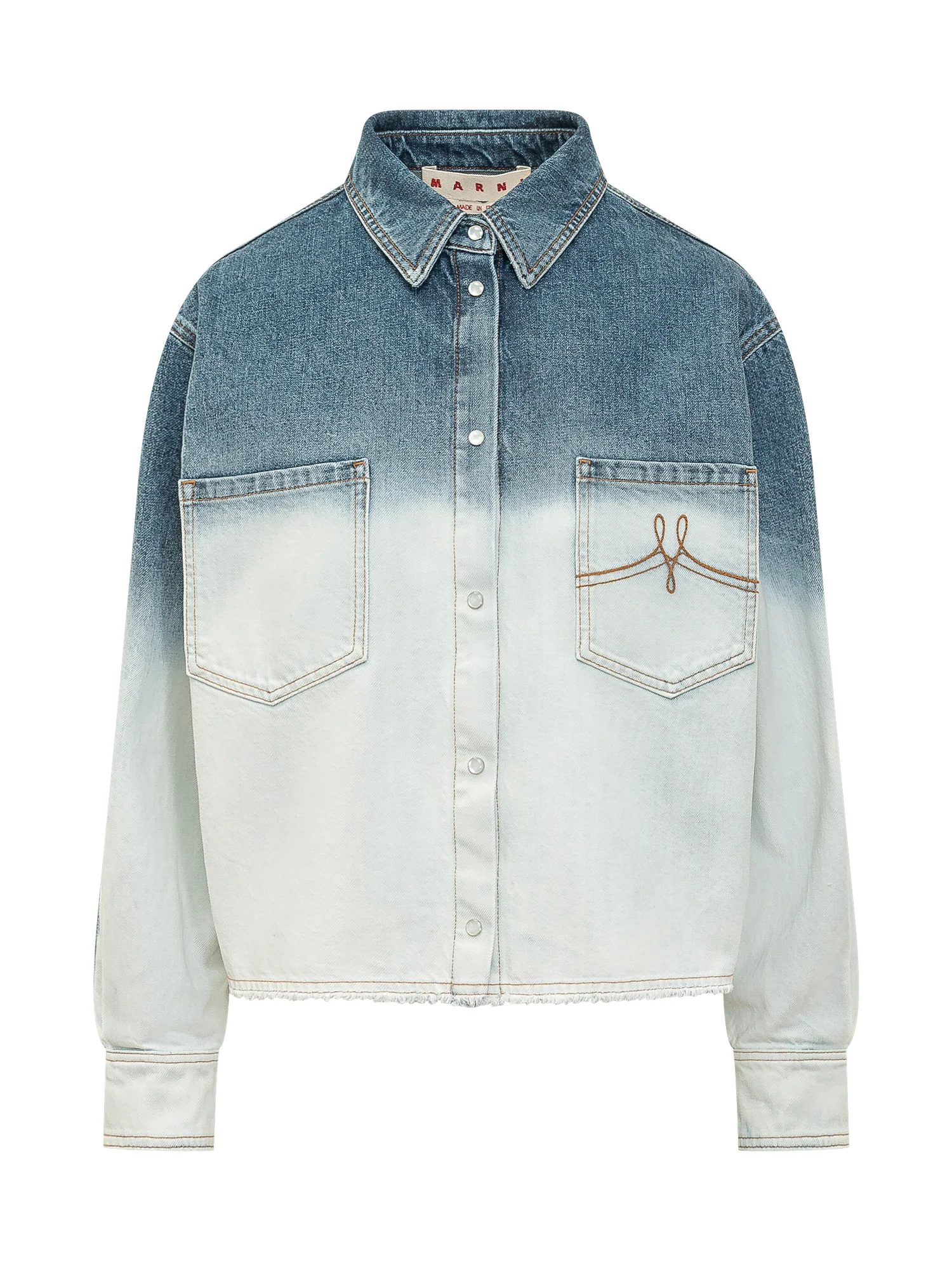 Marni Mini Shirt with Tasche Applicate and Ombre Effects