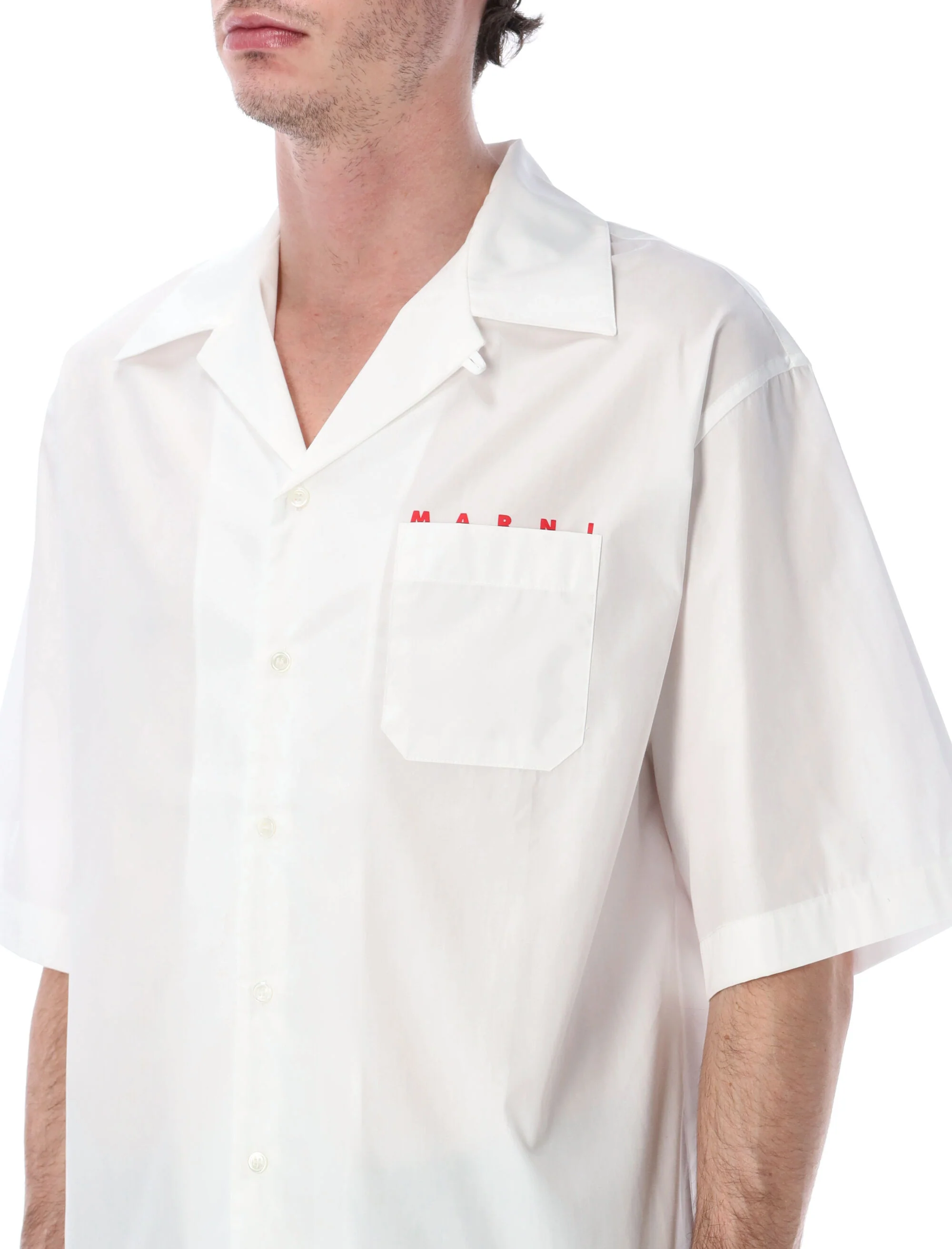 Marni Organic Poplin Bowling Shirt with Hidden Logo - Image 3