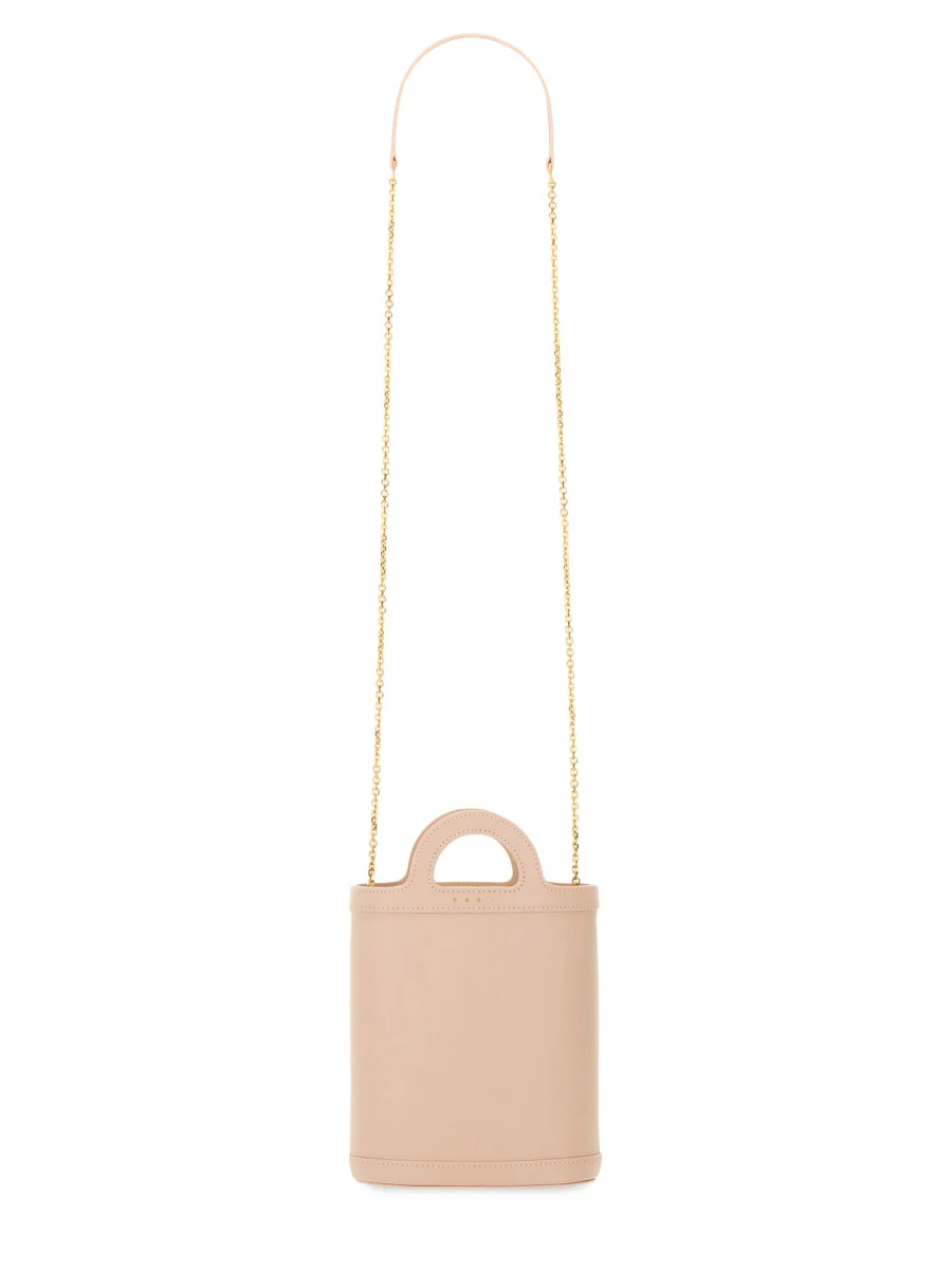 MARNI Tropicalia Micro Leather and Embroidered Faux Raffia Tote
