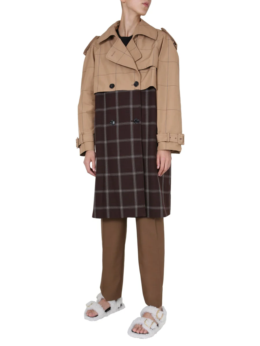 MARNI Two-tone Checkered Trench Coat - Image 2