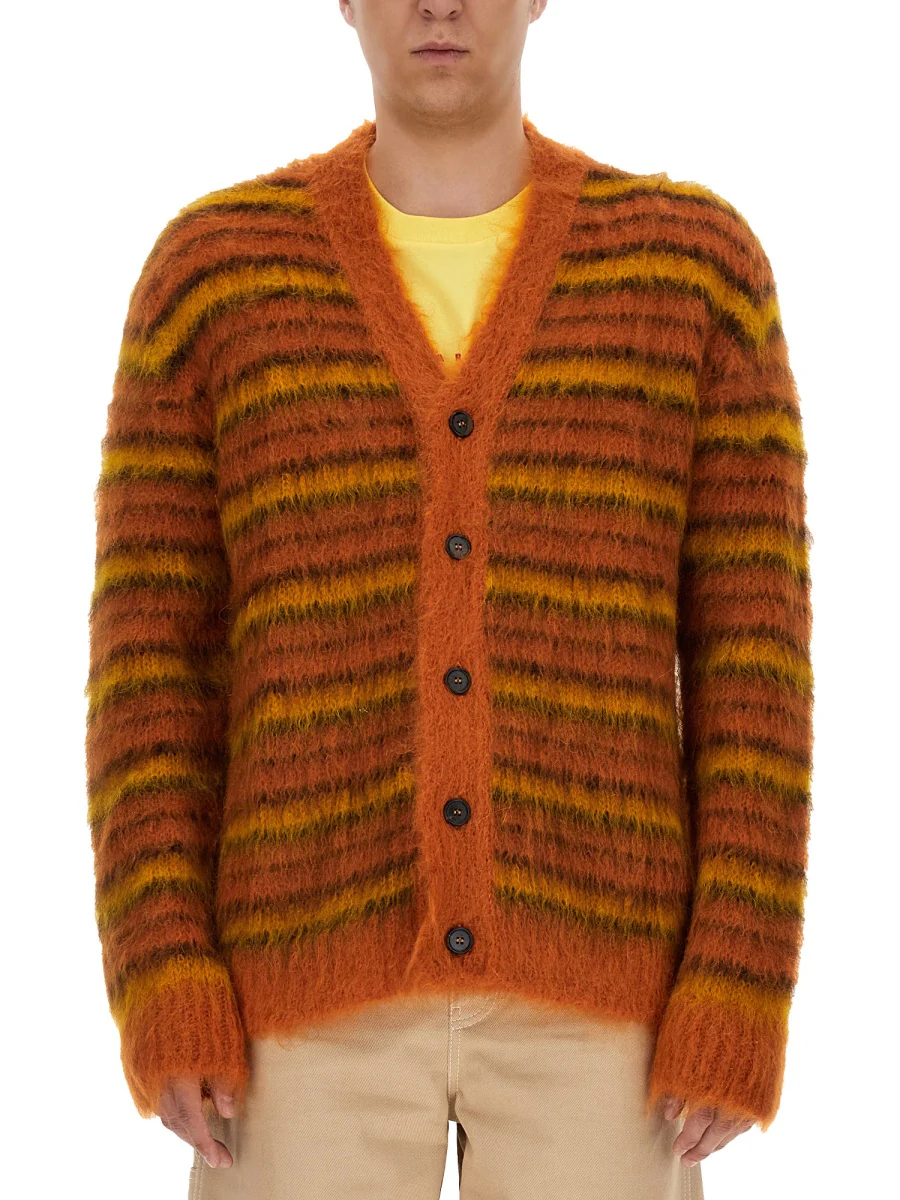 MARNI V Neck Long-Sleeve Cardigan