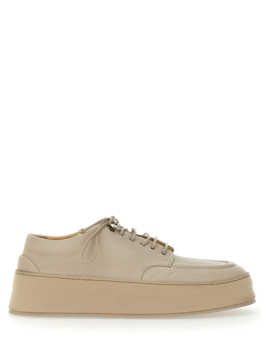 MARSÈLL Pebbled Leather Platform Derby Shoes