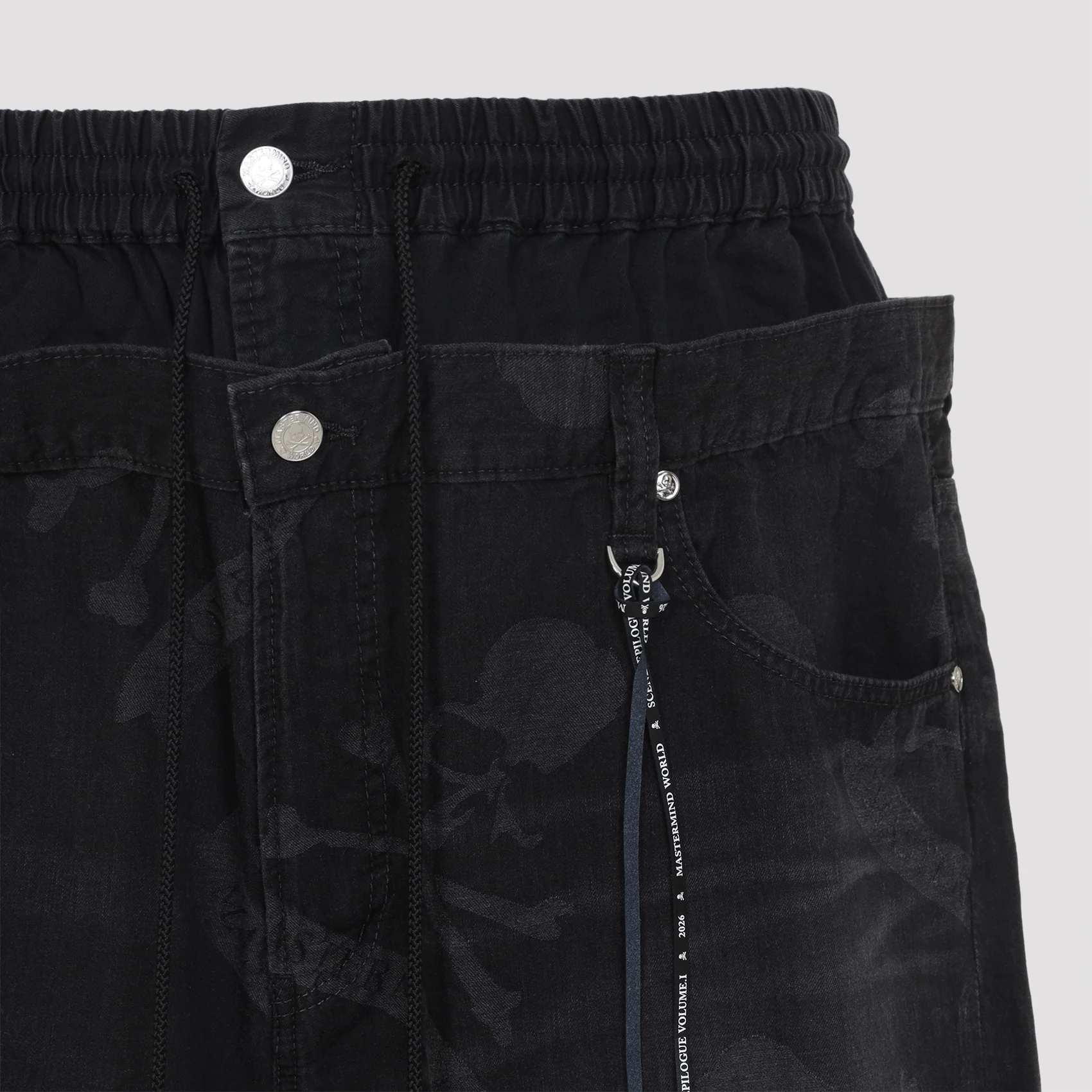 Mastermind Wide Fit Belted Easy Denim Pants - Image 5