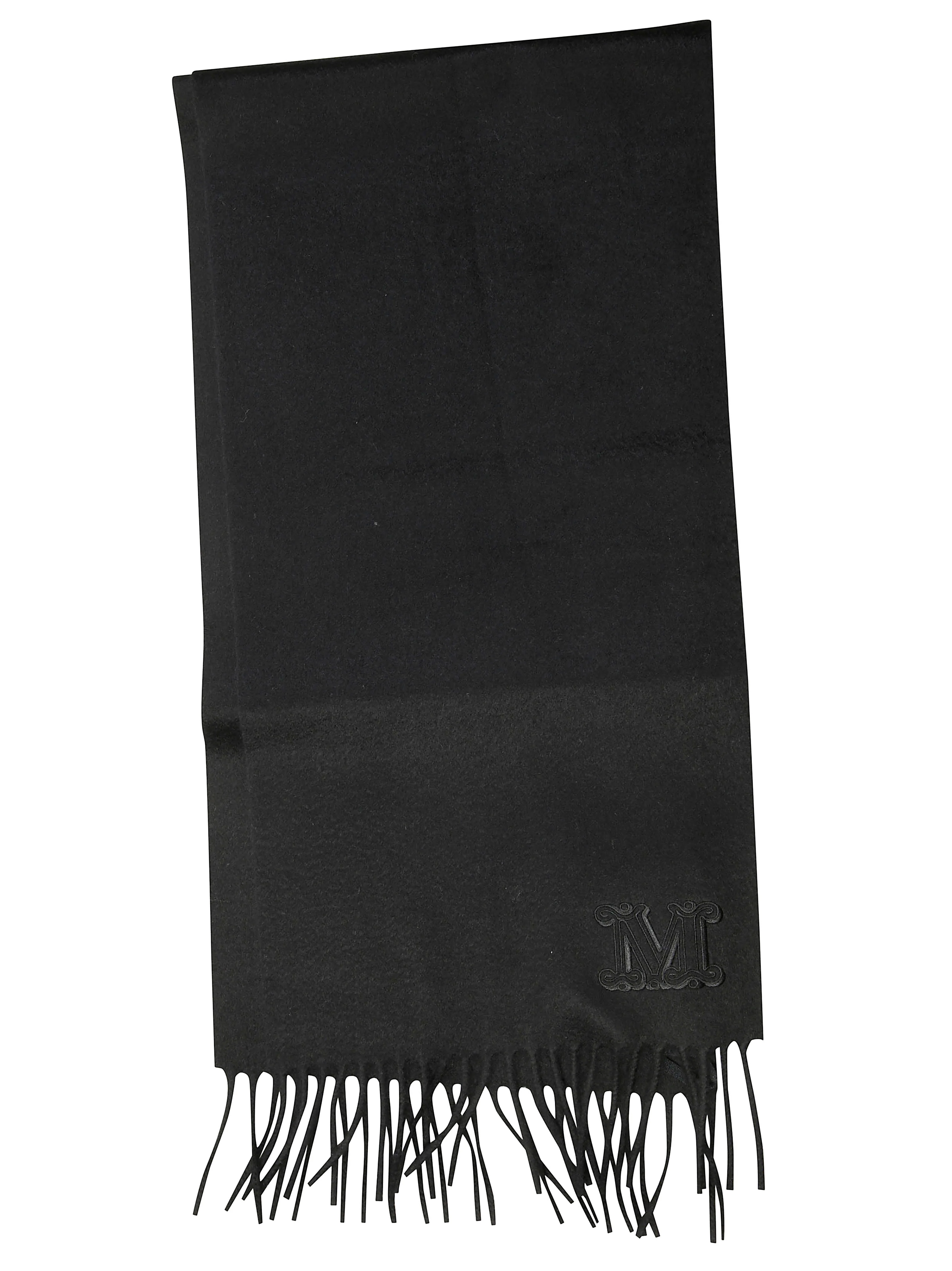 Max Mara Accessori Sciarpa Con Logo E Frange in Lana, Made in Italy