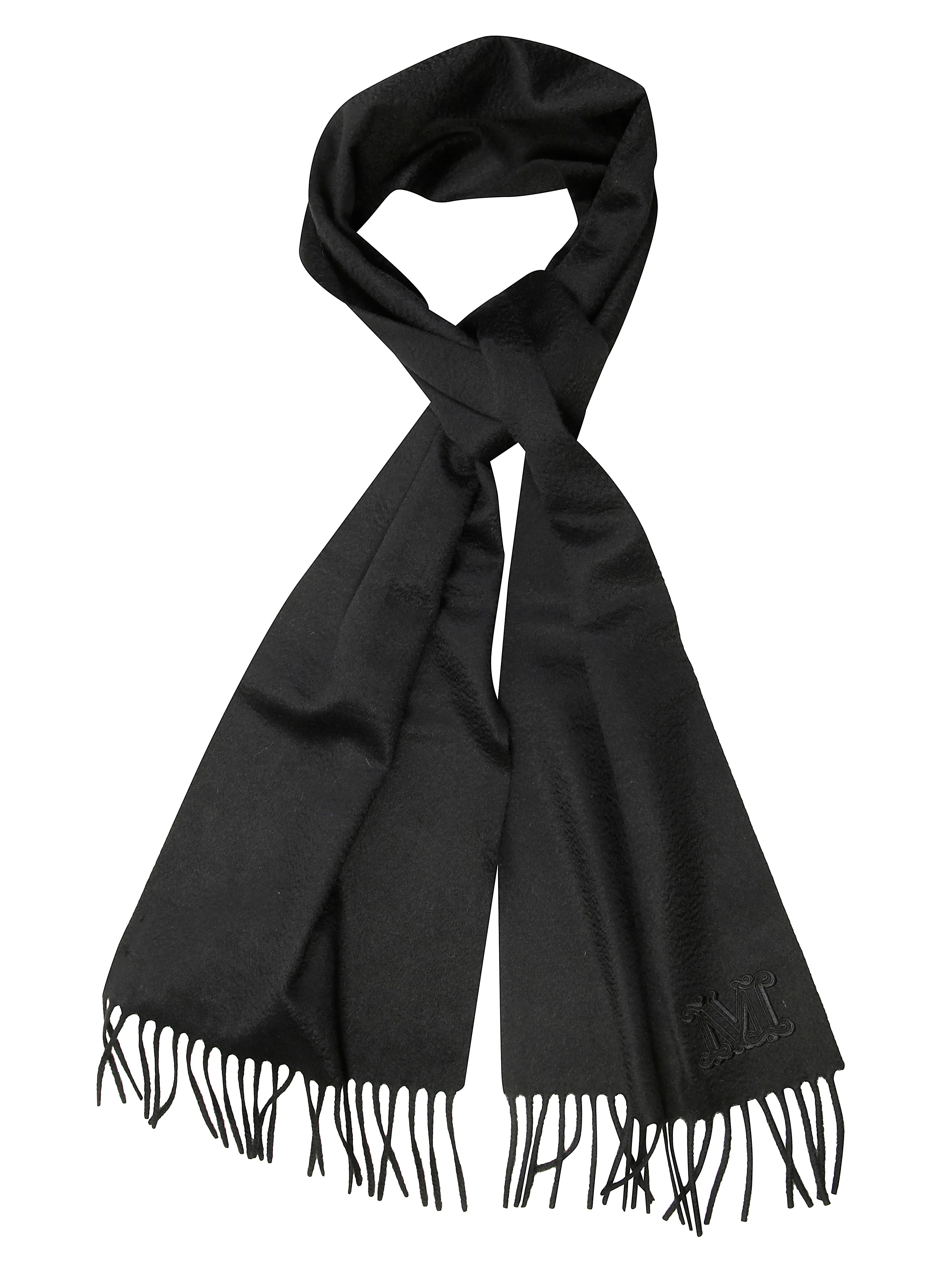 Max Mara Accessori Sciarpa Con Logo E Frange in Lana, Made in Italy - Image 2