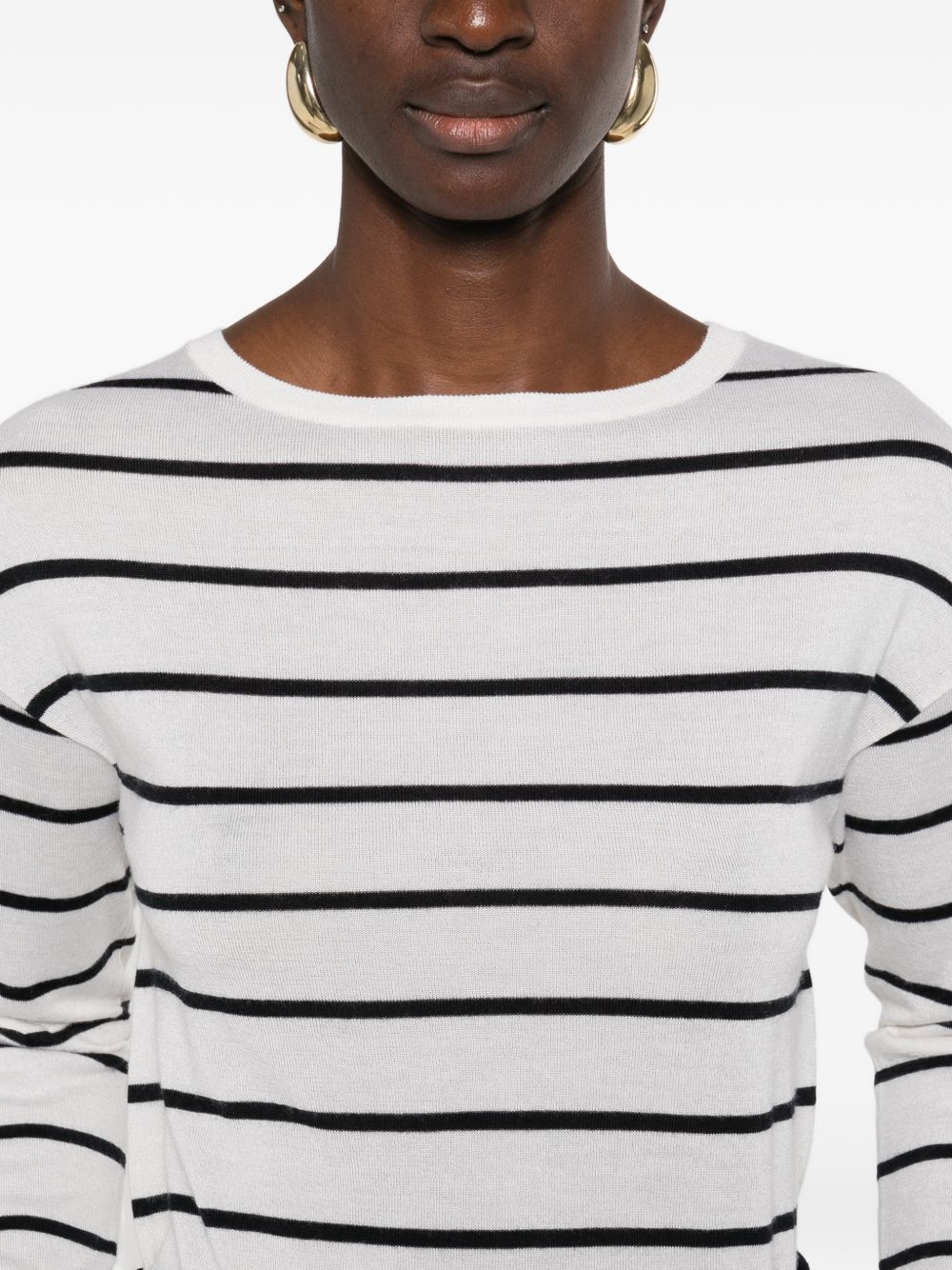 Max Mara Crèpe Detail Ribbed Sweater Size S - Image 5