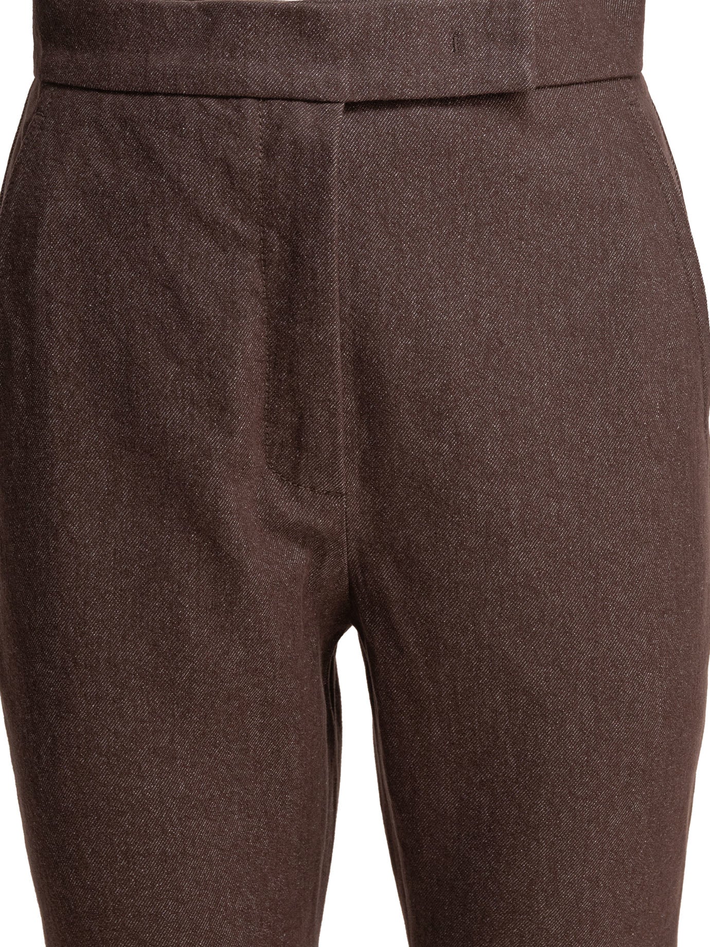 Max Mara Cropped High-Waist Denim-Effect Trousers for Women - Image 3