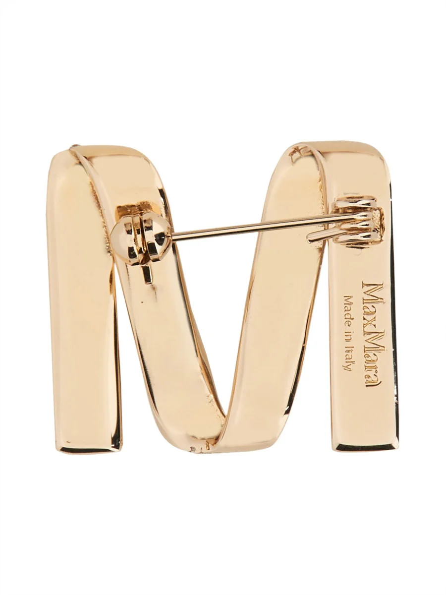 MAX MARA Crystal-adorned Monogram Brooch - Image 4