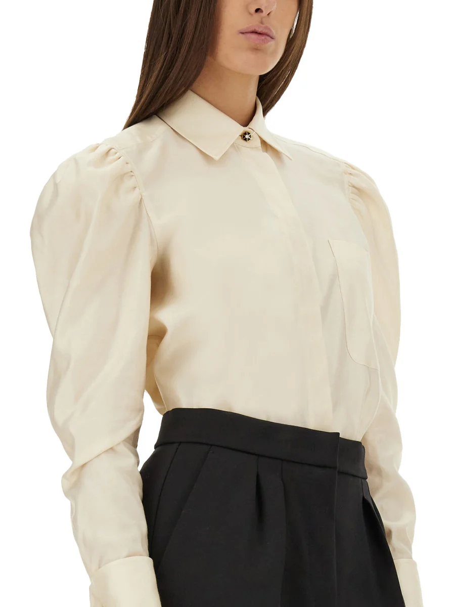 MAX MARA Faraday Gathered Cotton Shirt - Image 4