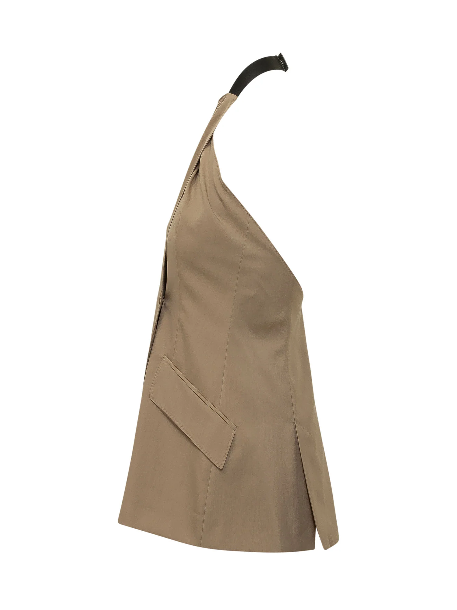 Max Mara Halter Draped Top with Paper Bag Design - Image 3
