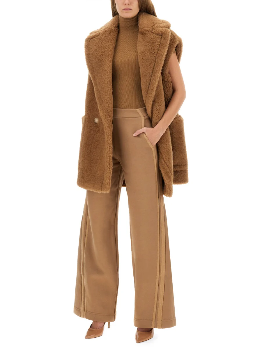 MAX MARA Herringbone Cotton Wide-leg Pants - Image 2